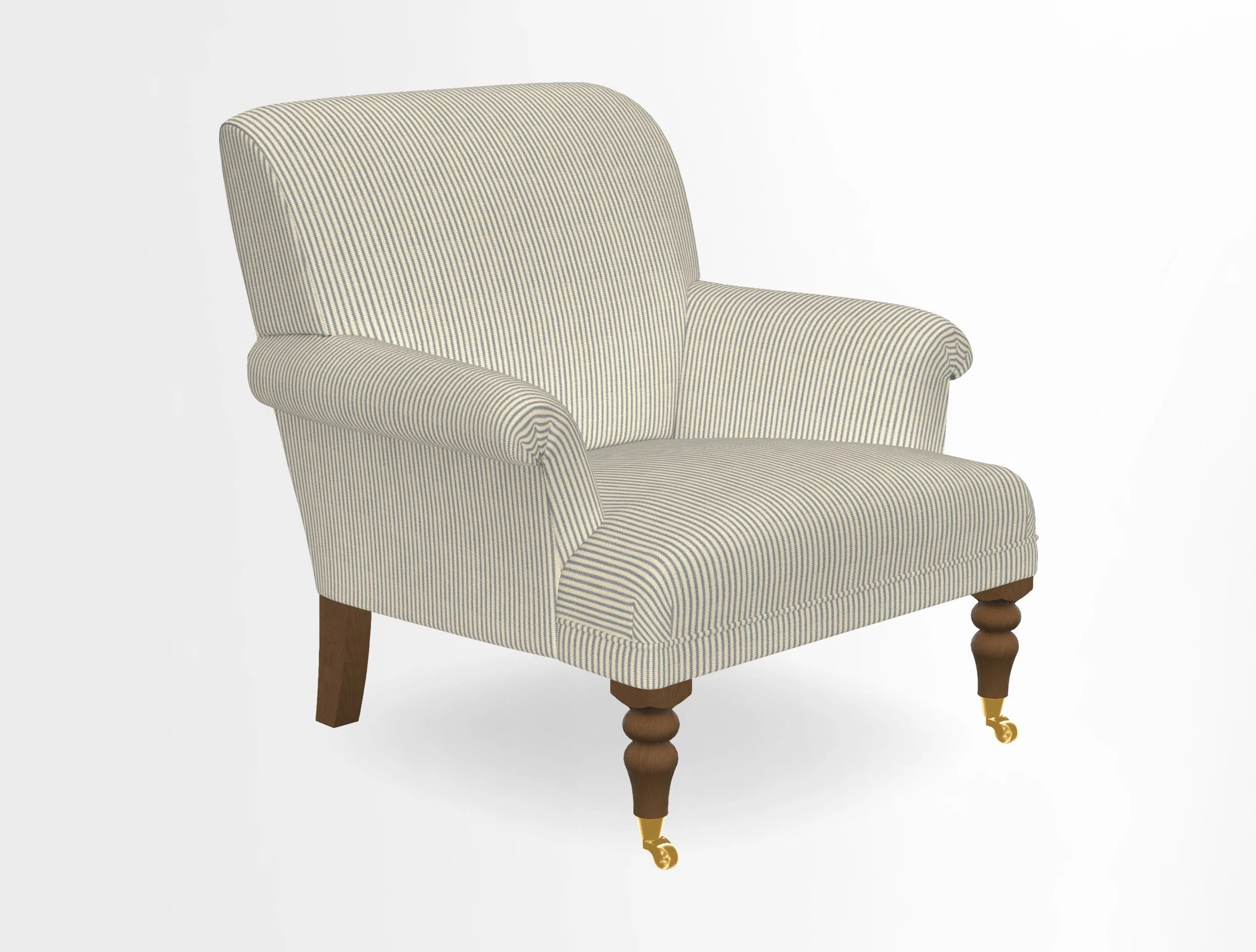Midhurst Chair in Kirby Soho Burnt Orange & Mulberry Rustic Stripe Red Plum
