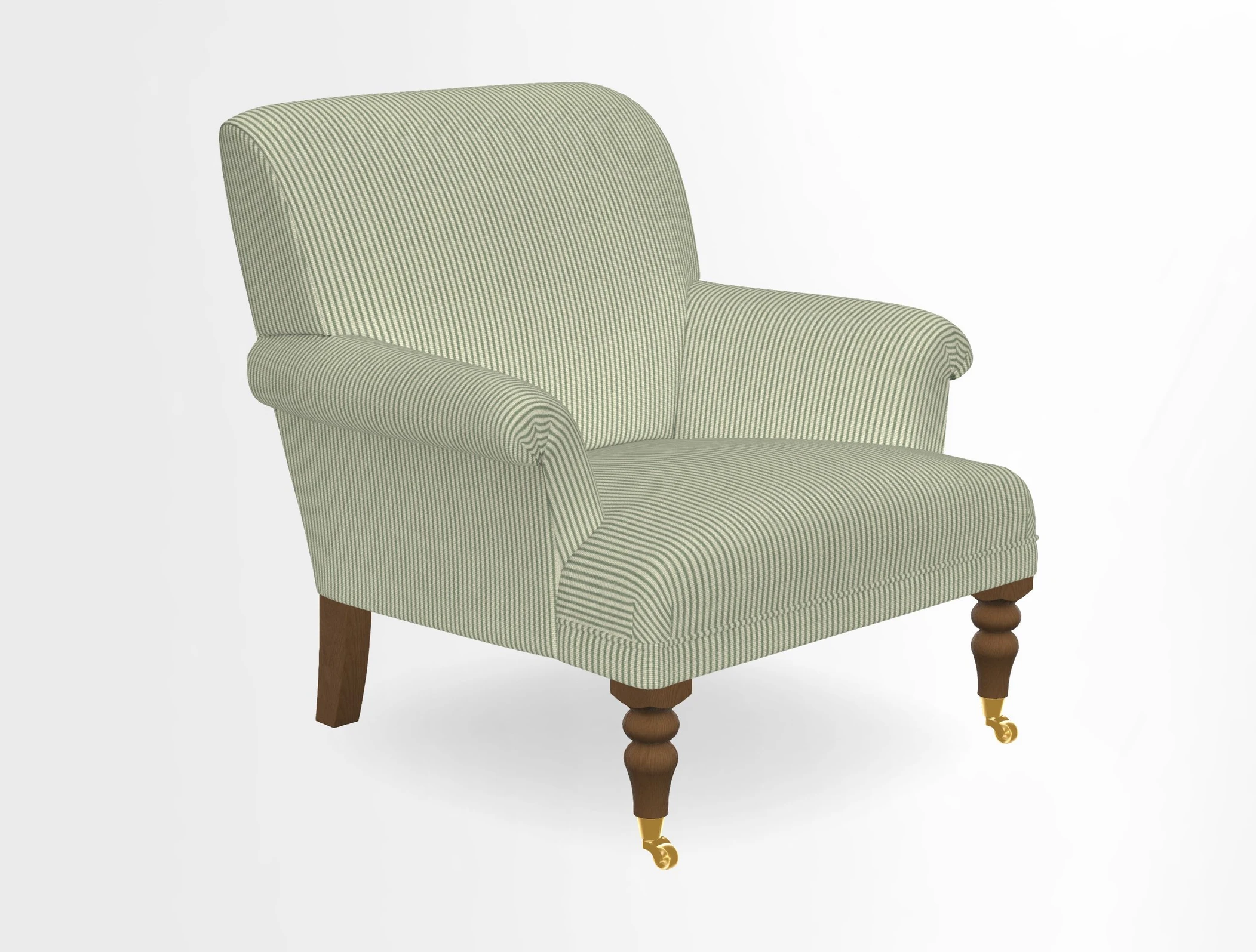 Midhurst Chair in Kirby Soho Burnt Orange & Mulberry Rustic Stripe Red Plum