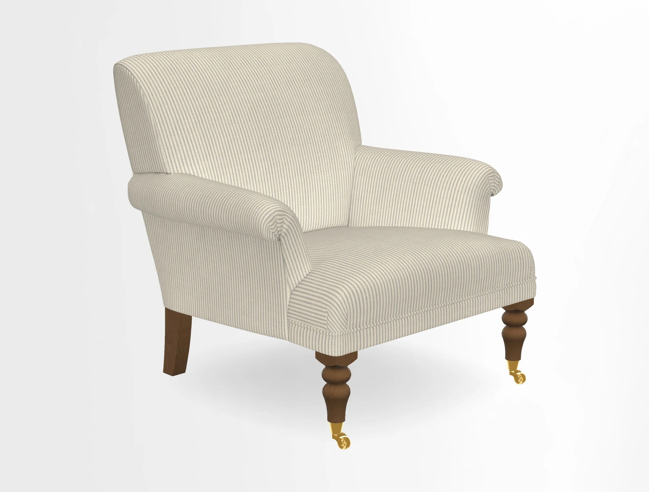 Midhurst Chair in Kirby Soho Burnt Orange & Mulberry Rustic Stripe Red Plum