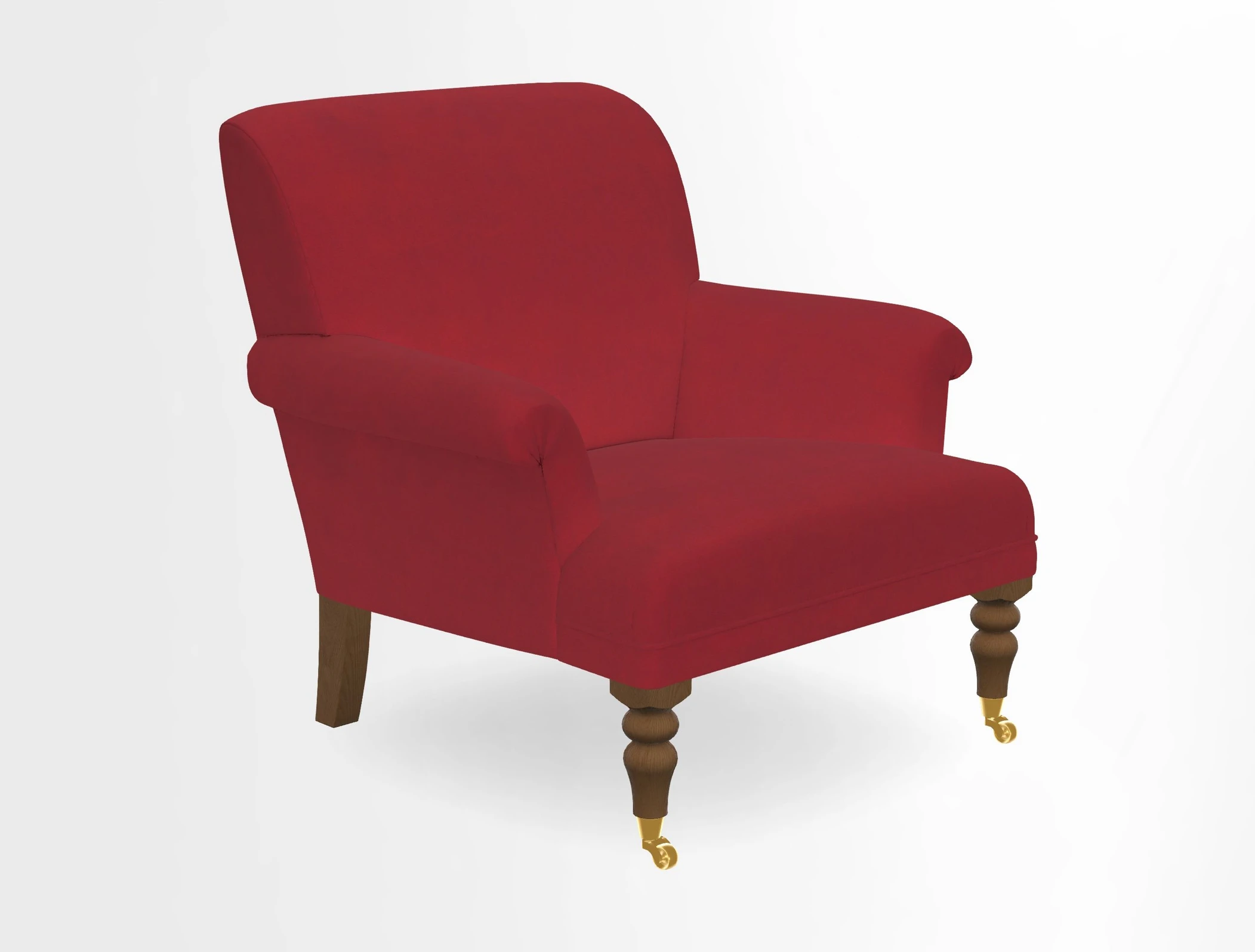 Midhurst Chair in Kirby Soho Burnt Orange & Mulberry Rustic Stripe Red Plum