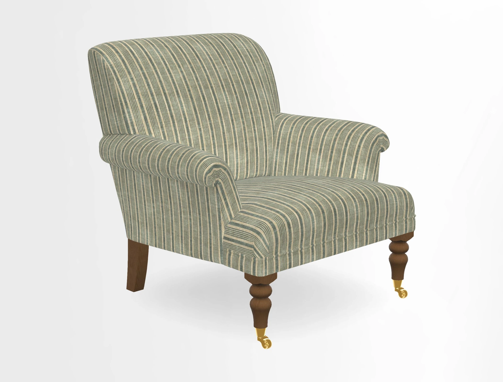 Midhurst Chair in Kirby Soho Burnt Orange & Mulberry Rustic Stripe Red Plum
