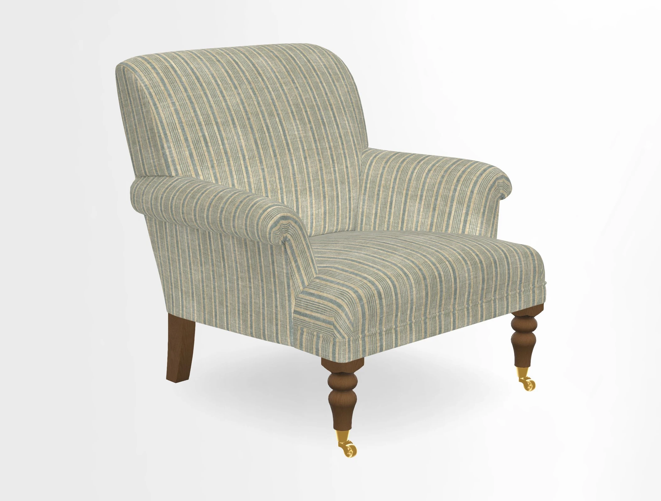 Midhurst Chair in Kirby Soho Burnt Orange & Mulberry Rustic Stripe Red Plum