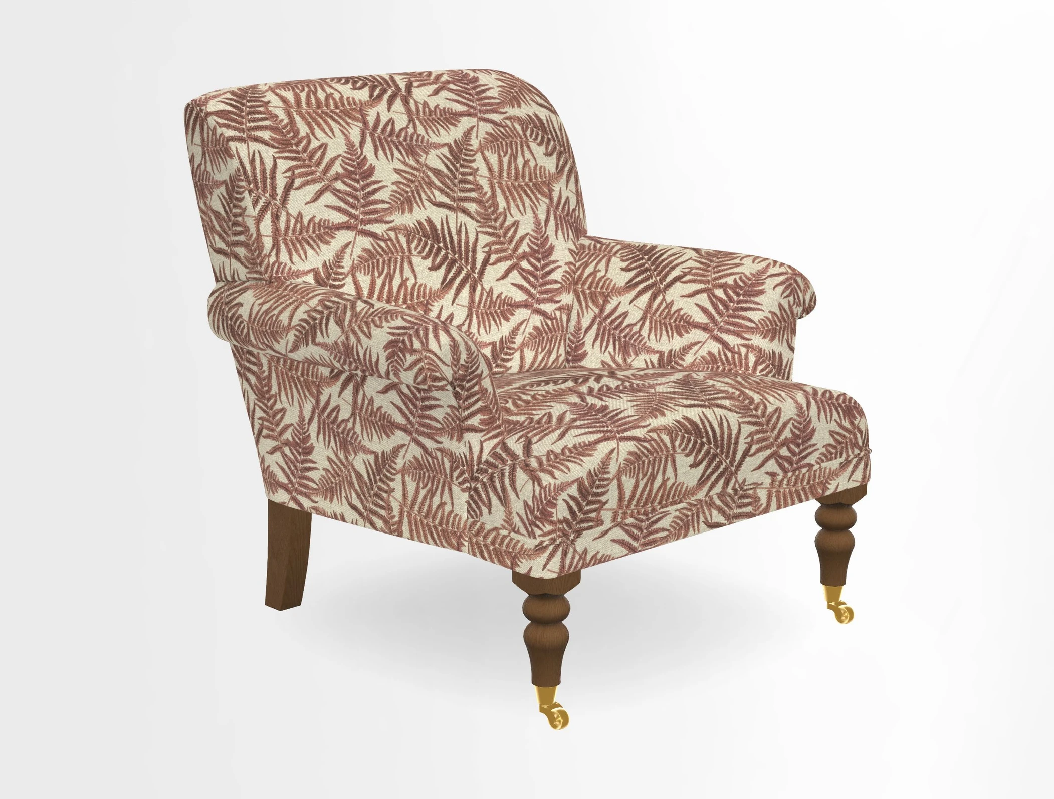 Midhurst Chair in Kirby Soho Burnt Orange & Mulberry Rustic Stripe Red Plum