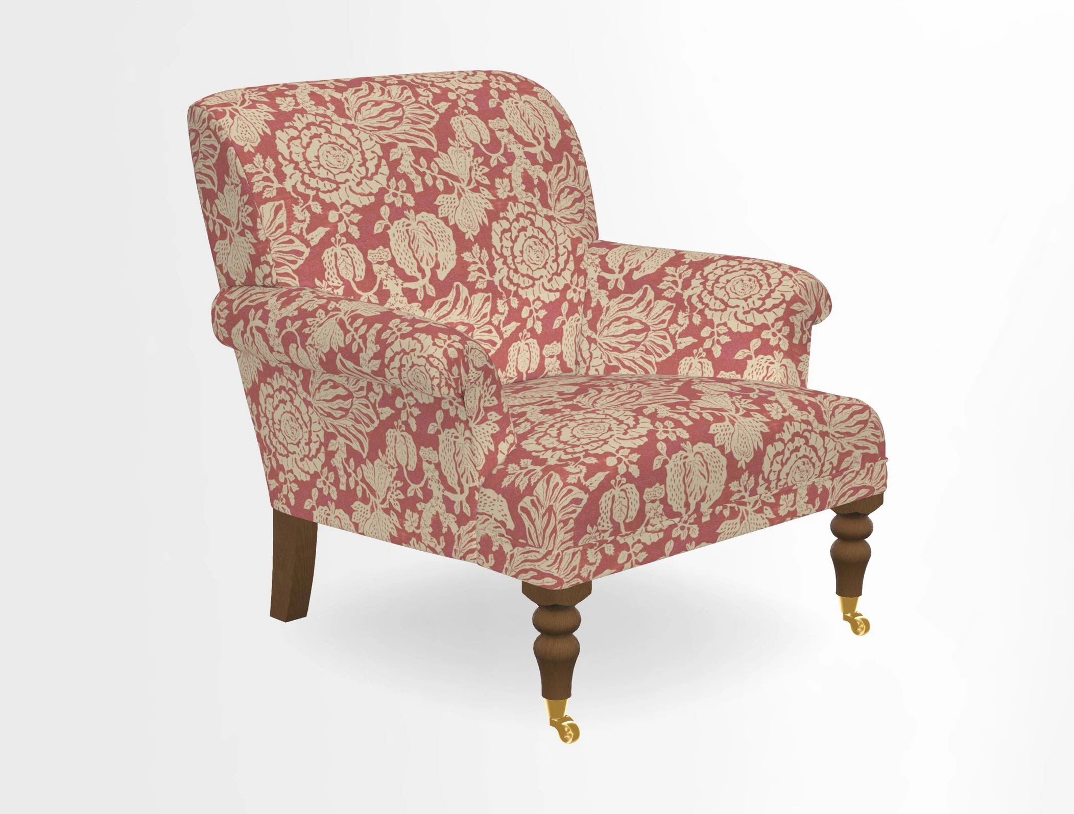 Midhurst Chair in Kirby Soho Burnt Orange & Mulberry Rustic Stripe Red Plum