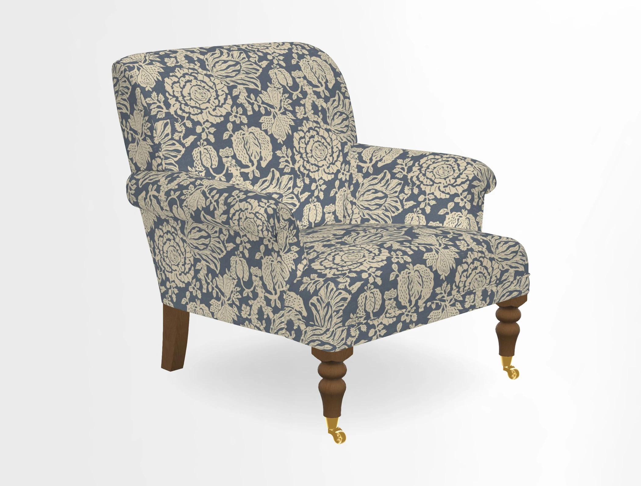 Midhurst Chair in Kirby Soho Burnt Orange & Mulberry Rustic Stripe Red Plum
