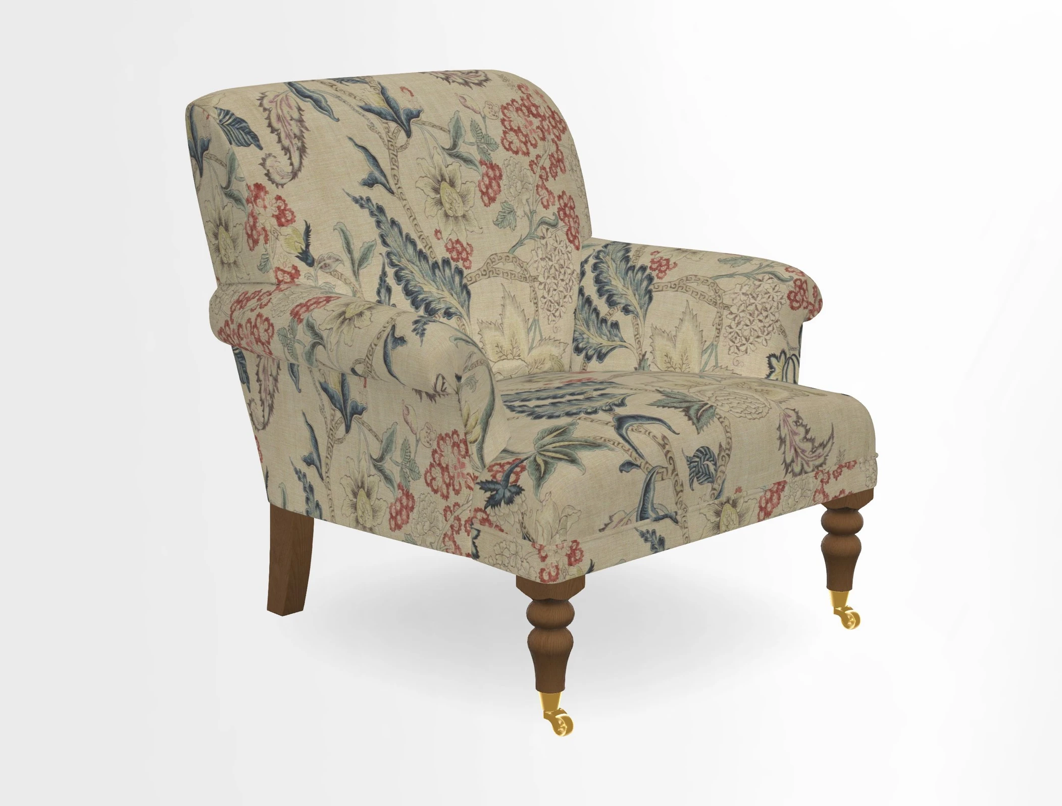 Midhurst Chair in Kirby Soho Burnt Orange & Mulberry Rustic Stripe Red Plum