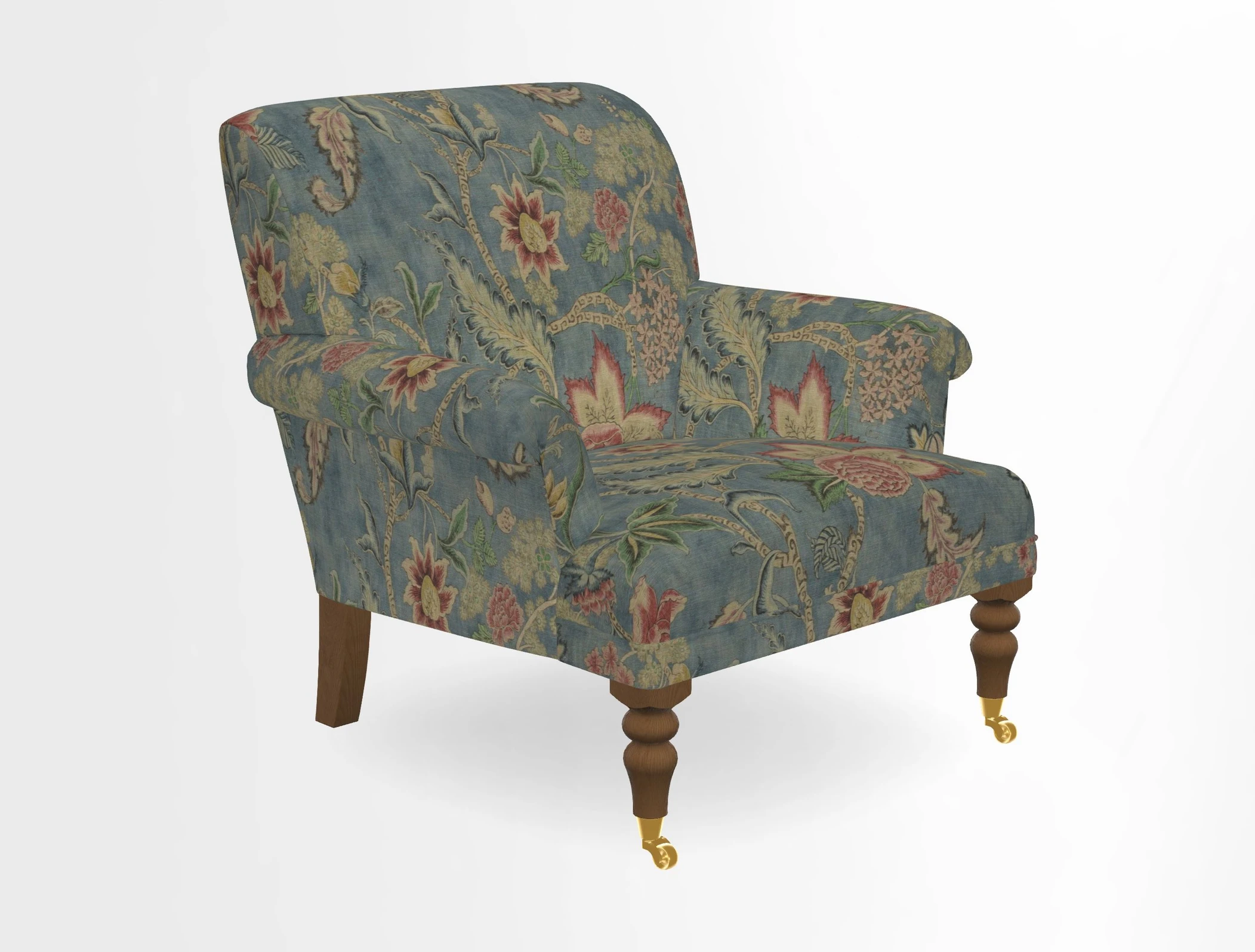 Midhurst Chair in Kirby Soho Burnt Orange & Mulberry Rustic Stripe Red Plum