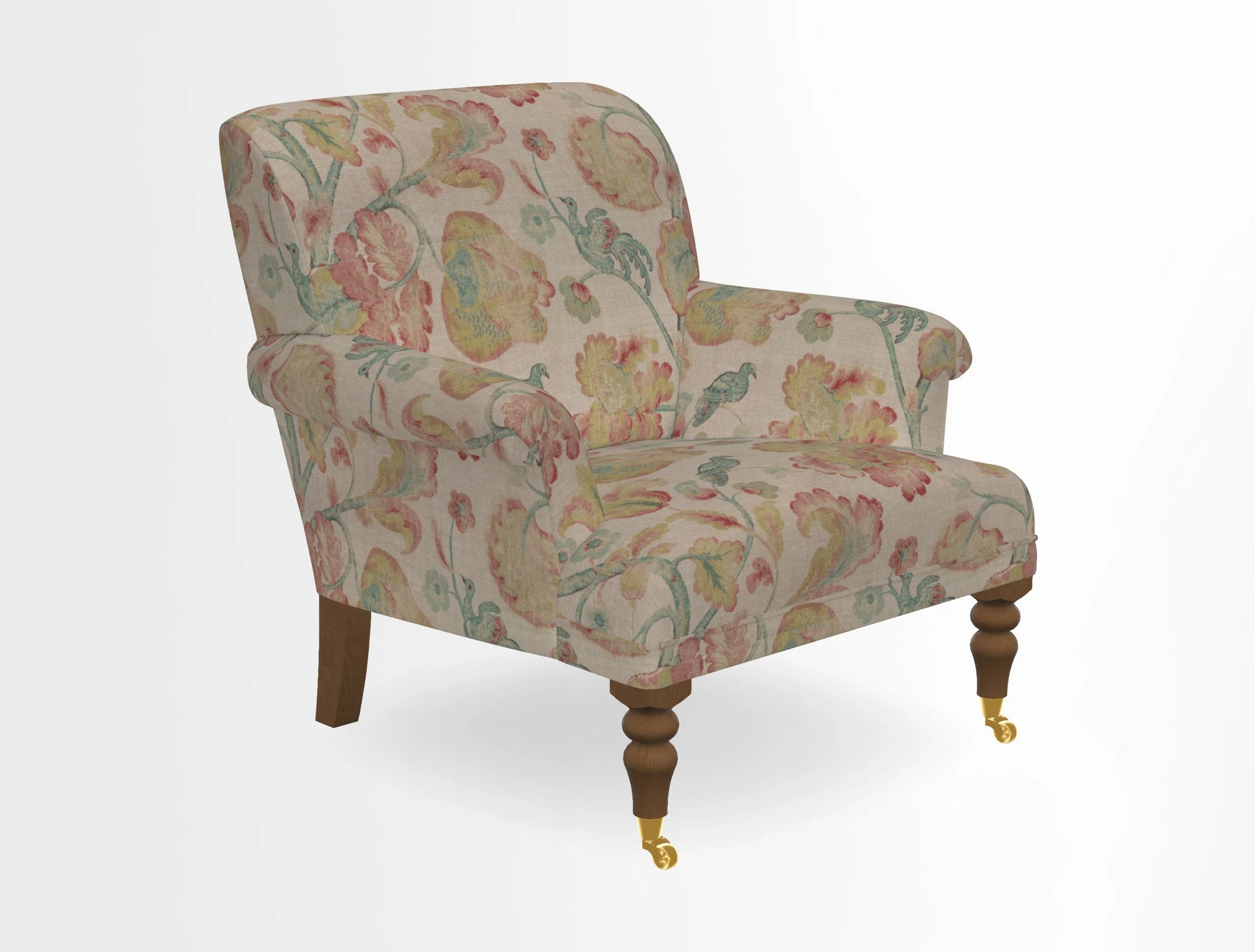 Midhurst Chair in Kirby Soho Burnt Orange & Mulberry Rustic Stripe Red Plum