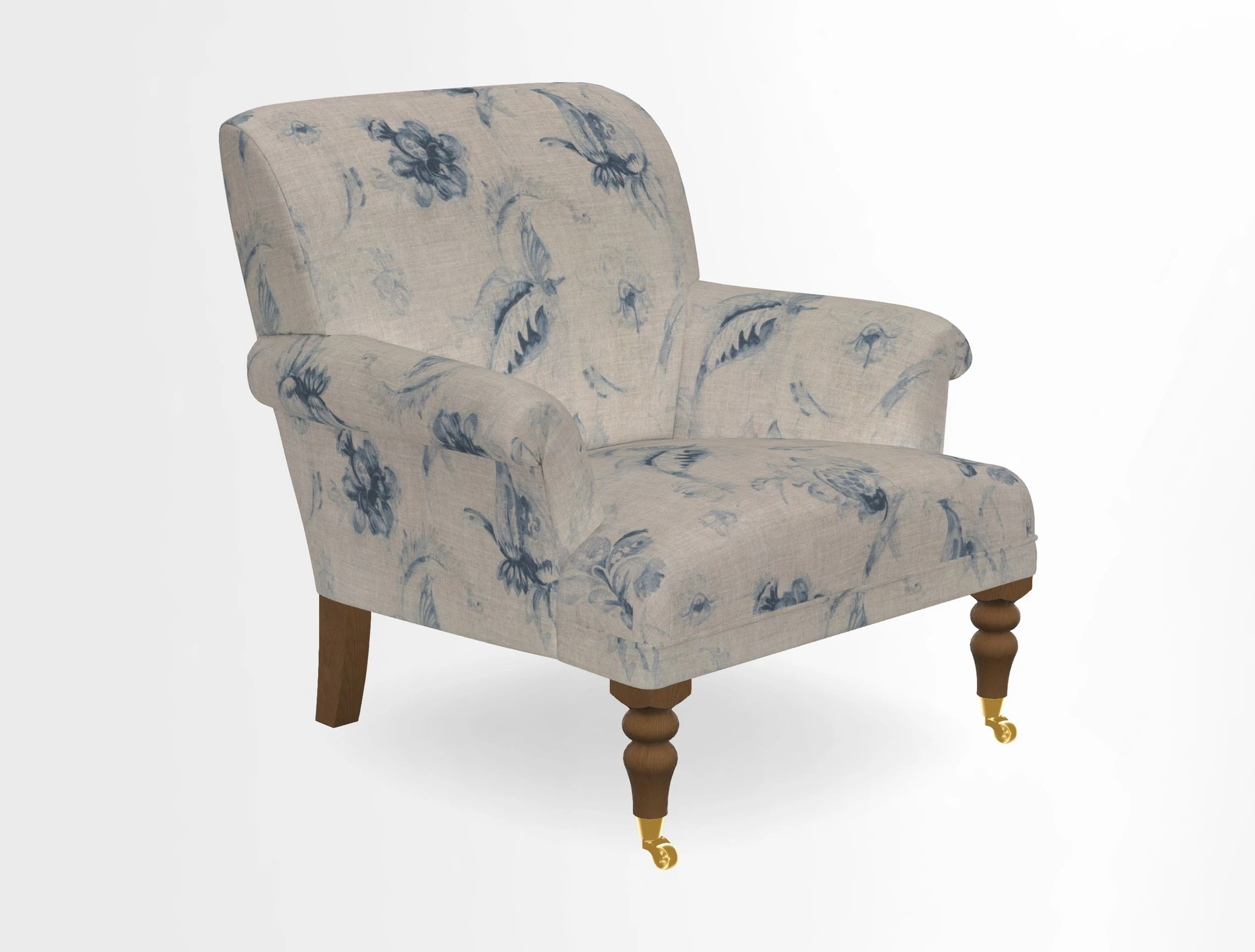Midhurst Chair in Kirby Soho Burnt Orange & Mulberry Rustic Stripe Red Plum
