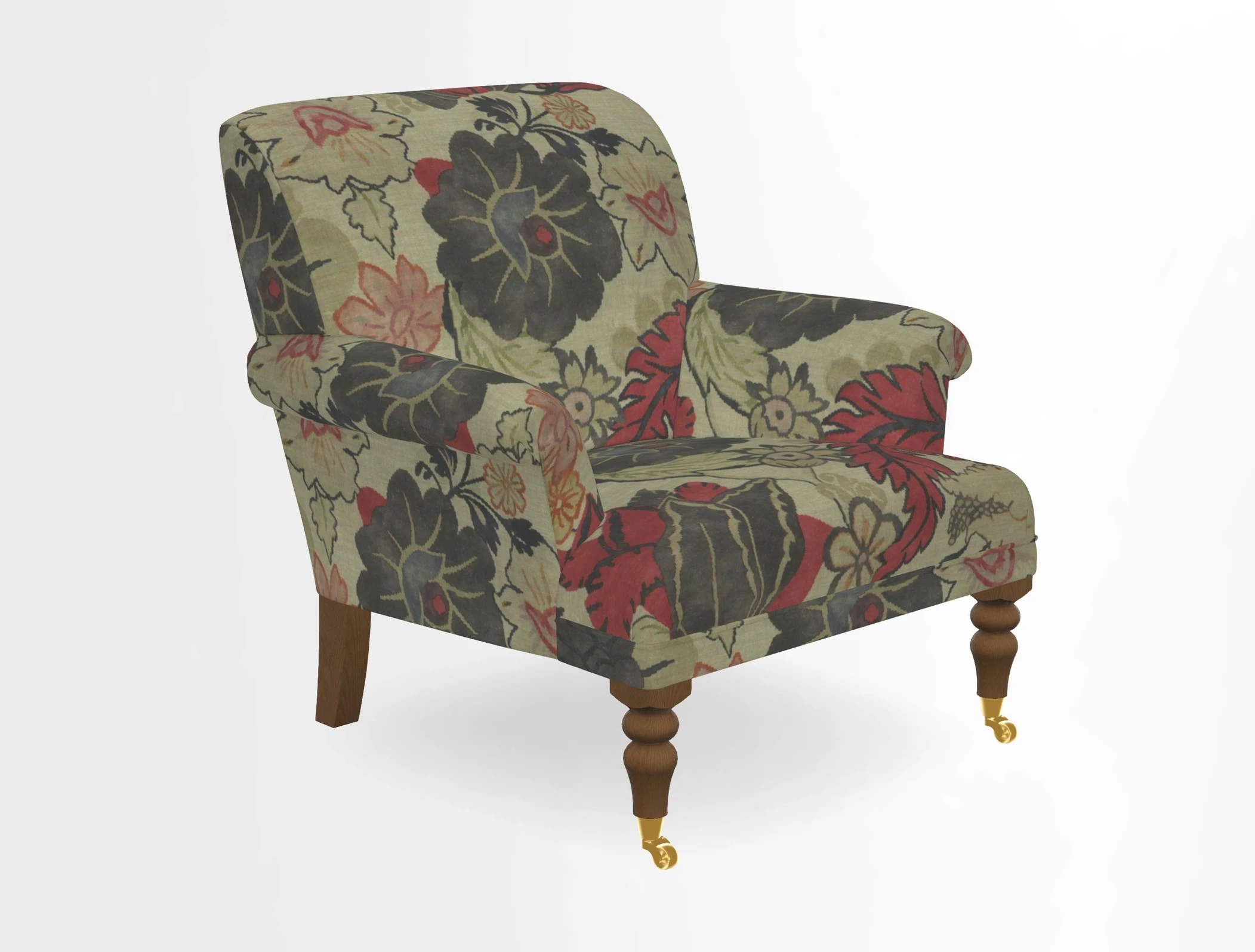 Midhurst Chair in Kirby Soho Burnt Orange & Mulberry Rustic Stripe Red Plum