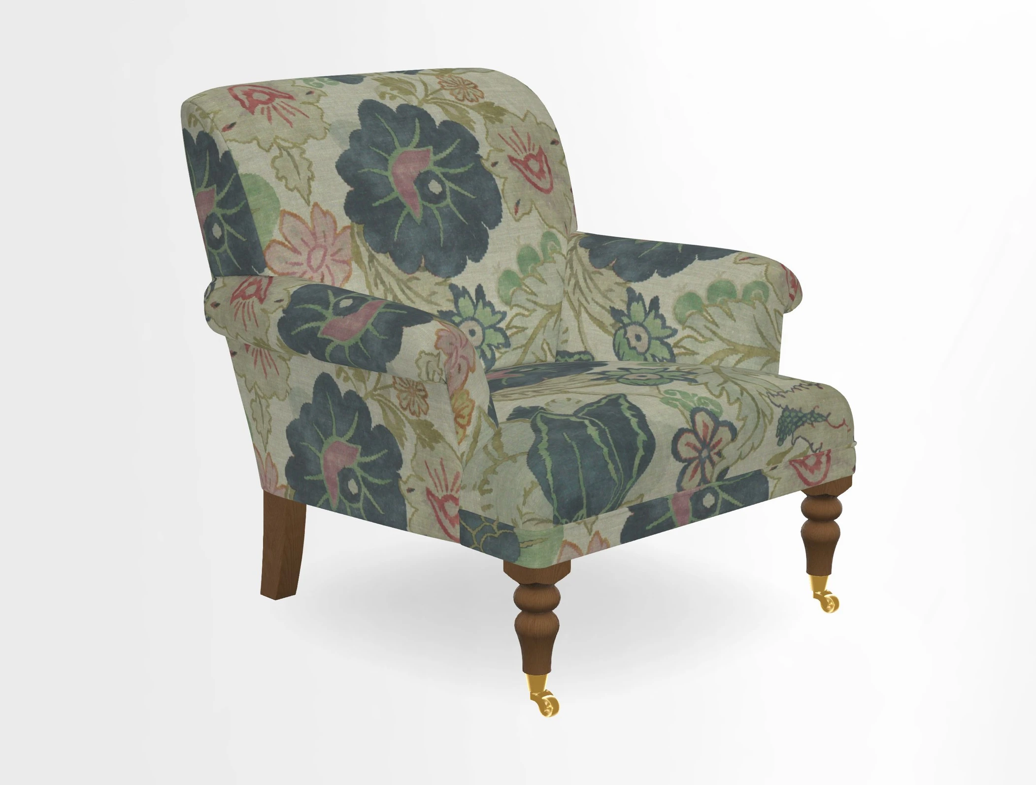 Midhurst Chair in Kirby Soho Burnt Orange & Mulberry Rustic Stripe Red Plum