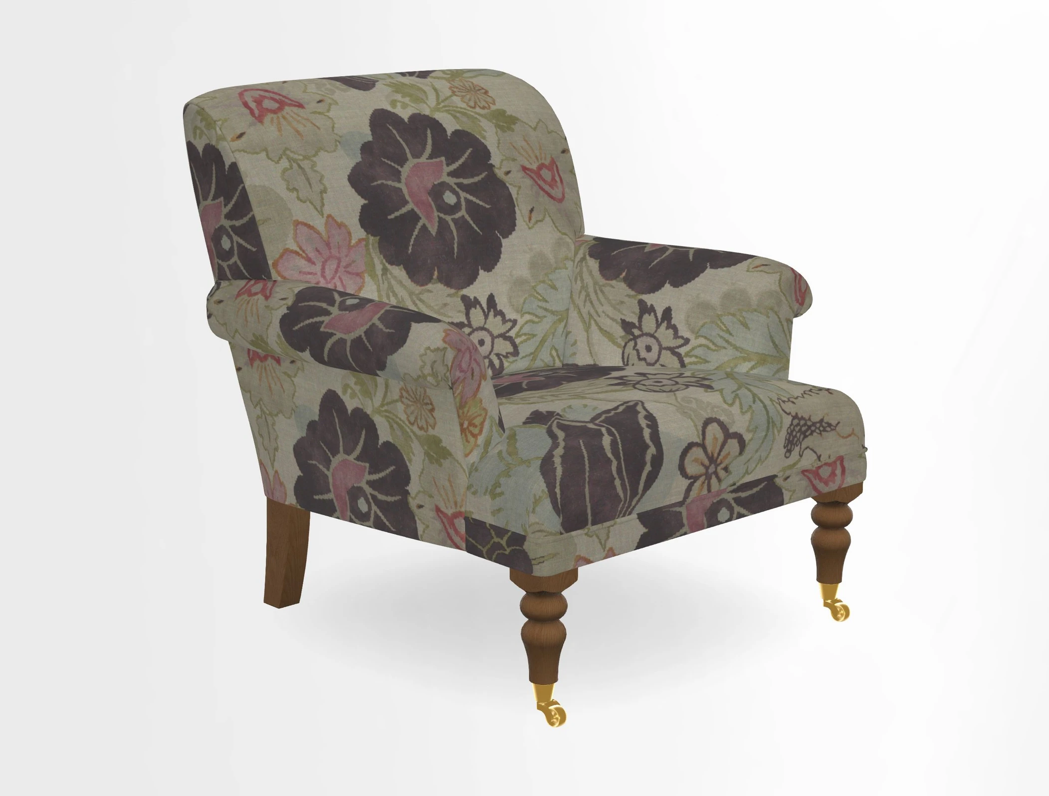 Midhurst Chair in Kirby Soho Burnt Orange & Mulberry Rustic Stripe Red Plum
