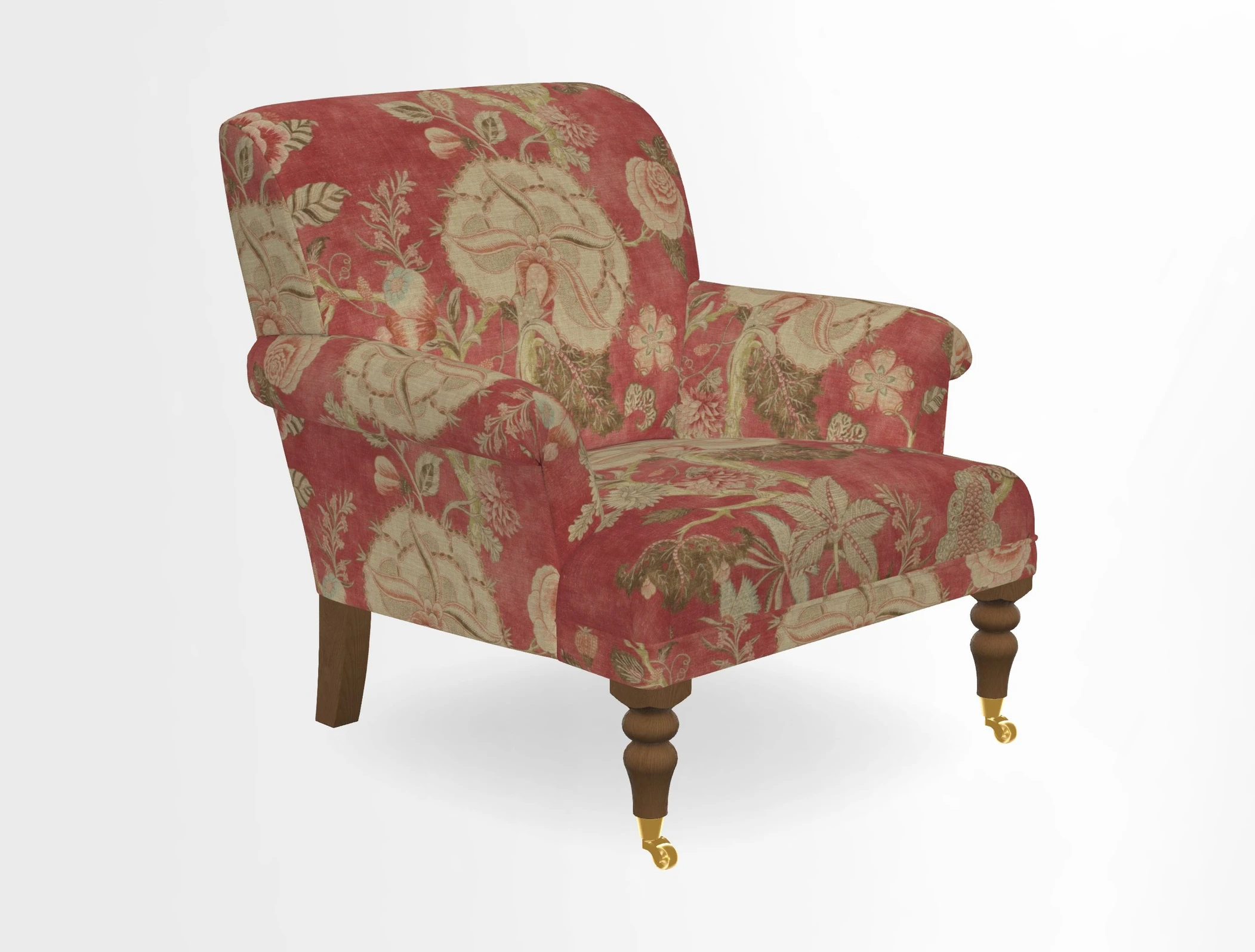 Midhurst Chair in Kirby Soho Burnt Orange & Mulberry Rustic Stripe Red Plum