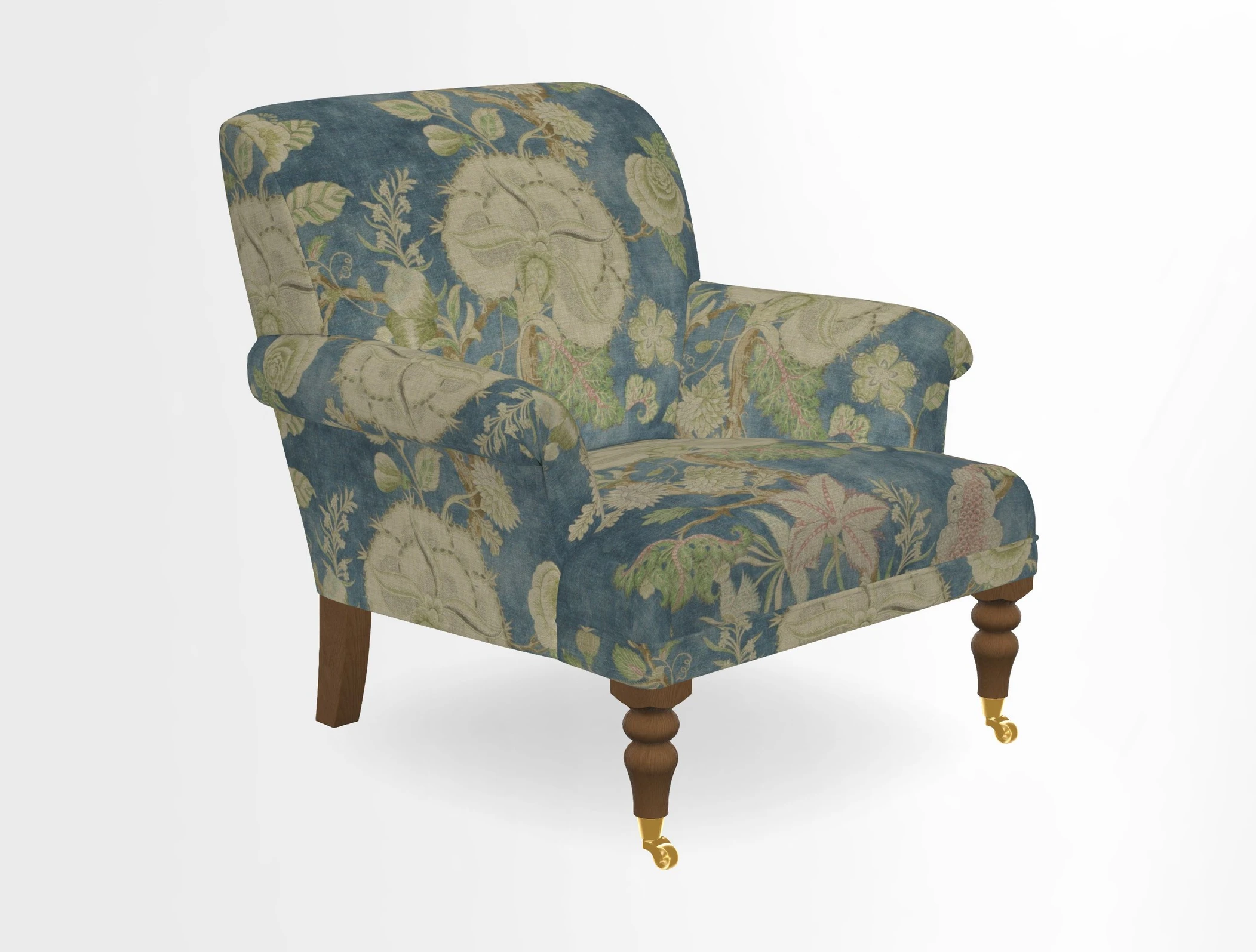 Midhurst Chair in Kirby Soho Burnt Orange & Mulberry Rustic Stripe Red Plum