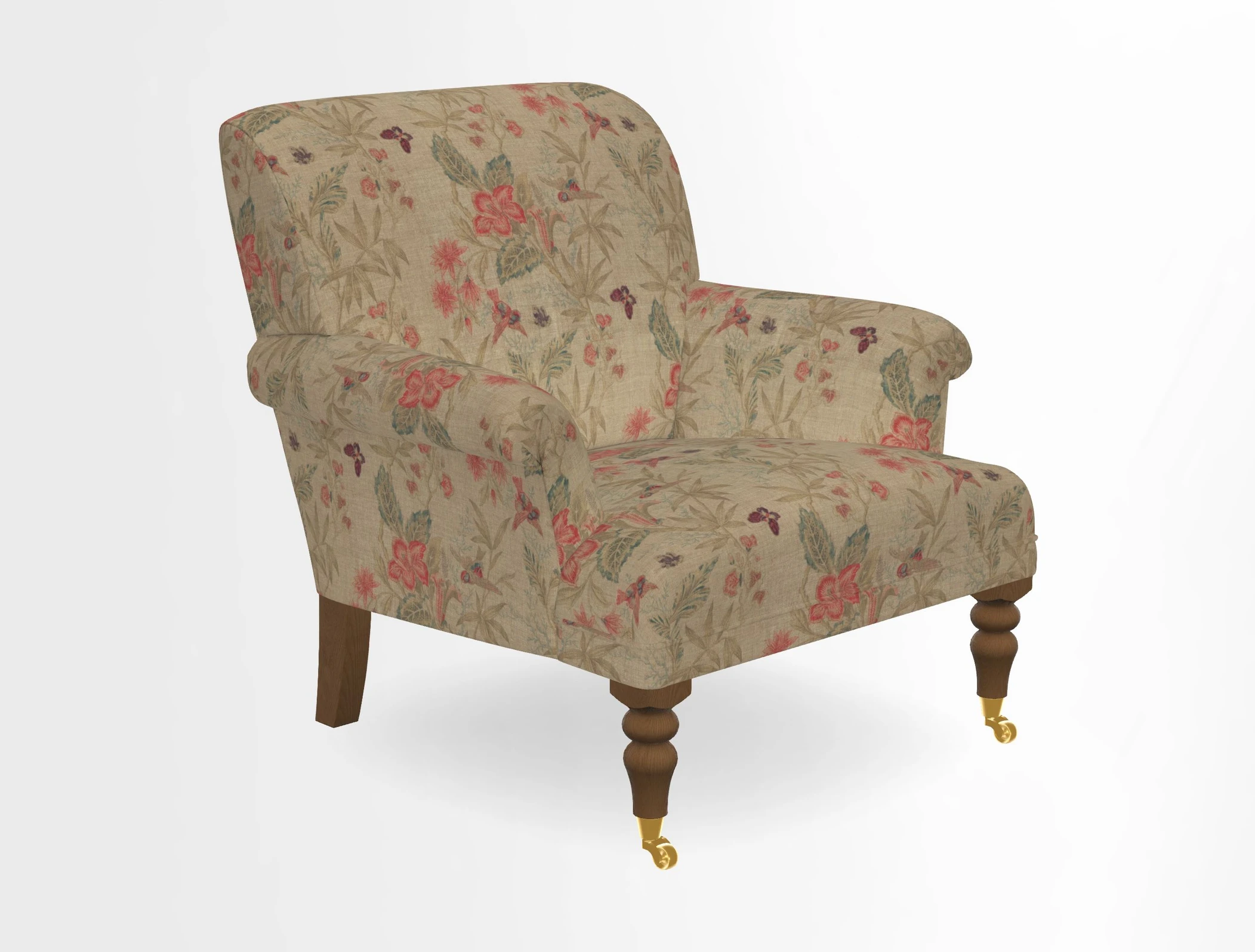 Midhurst Chair in Kirby Soho Burnt Orange & Mulberry Rustic Stripe Red Plum