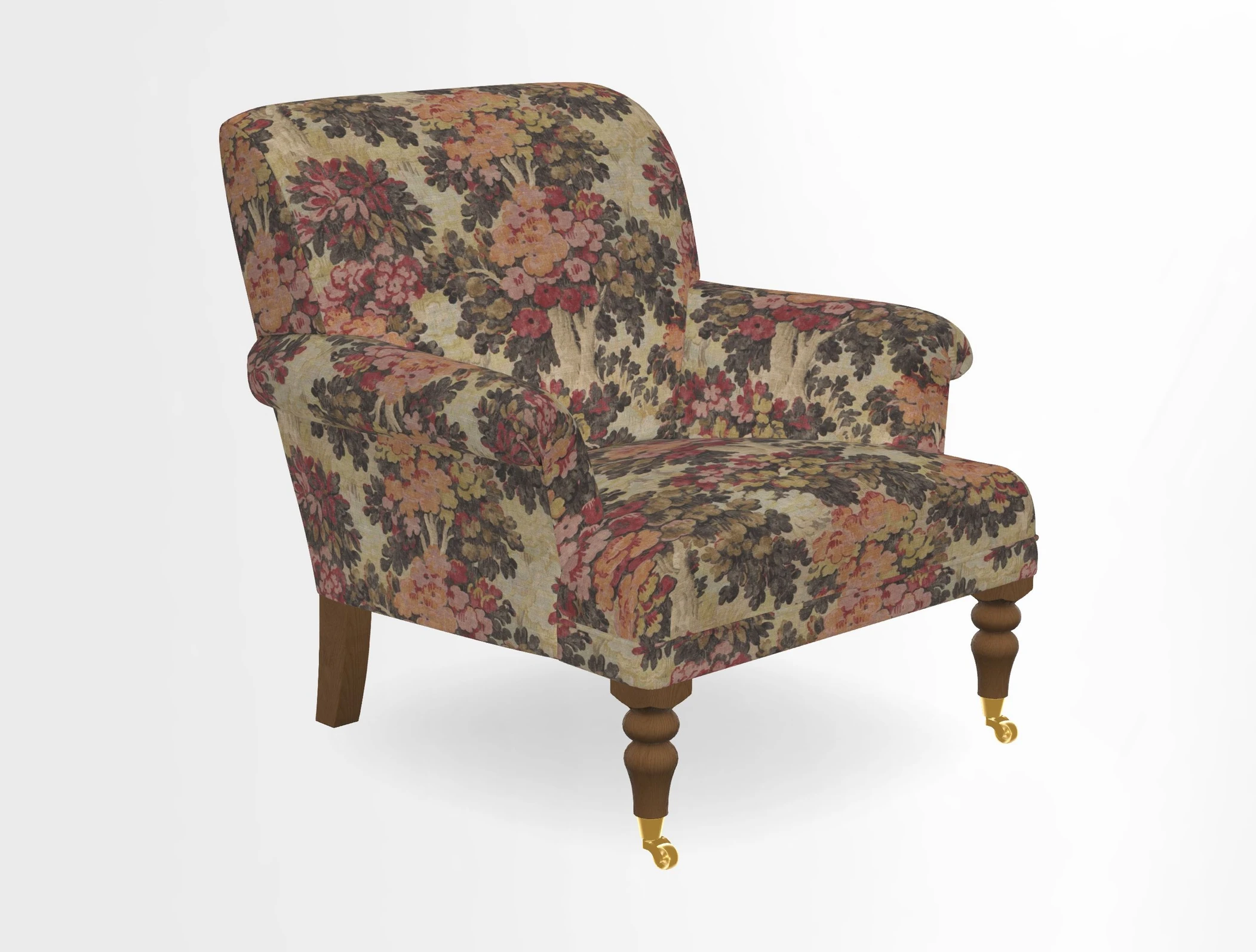 Midhurst Chair in Kirby Soho Burnt Orange & Mulberry Rustic Stripe Red Plum