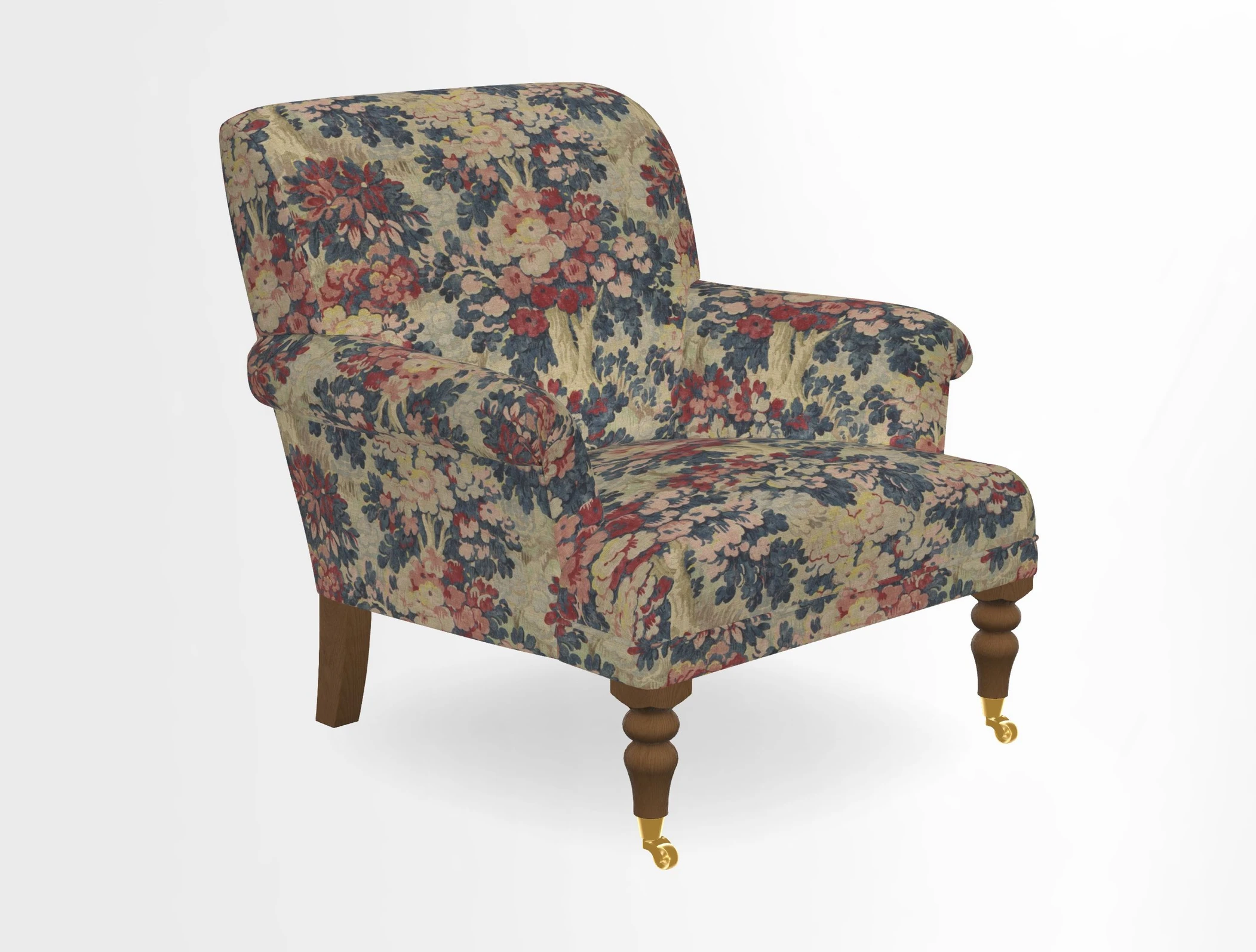 Midhurst Chair in Kirby Soho Burnt Orange & Mulberry Rustic Stripe Red Plum