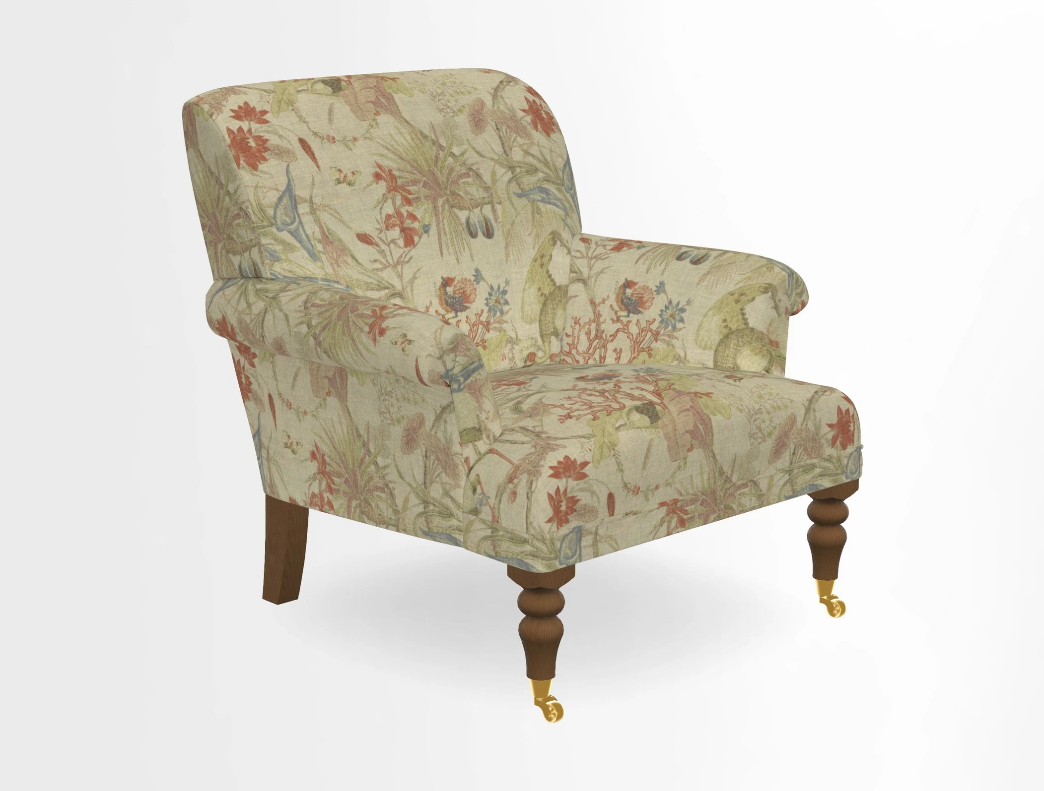 Midhurst Chair in Kirby Soho Burnt Orange & Mulberry Rustic Stripe Red Plum