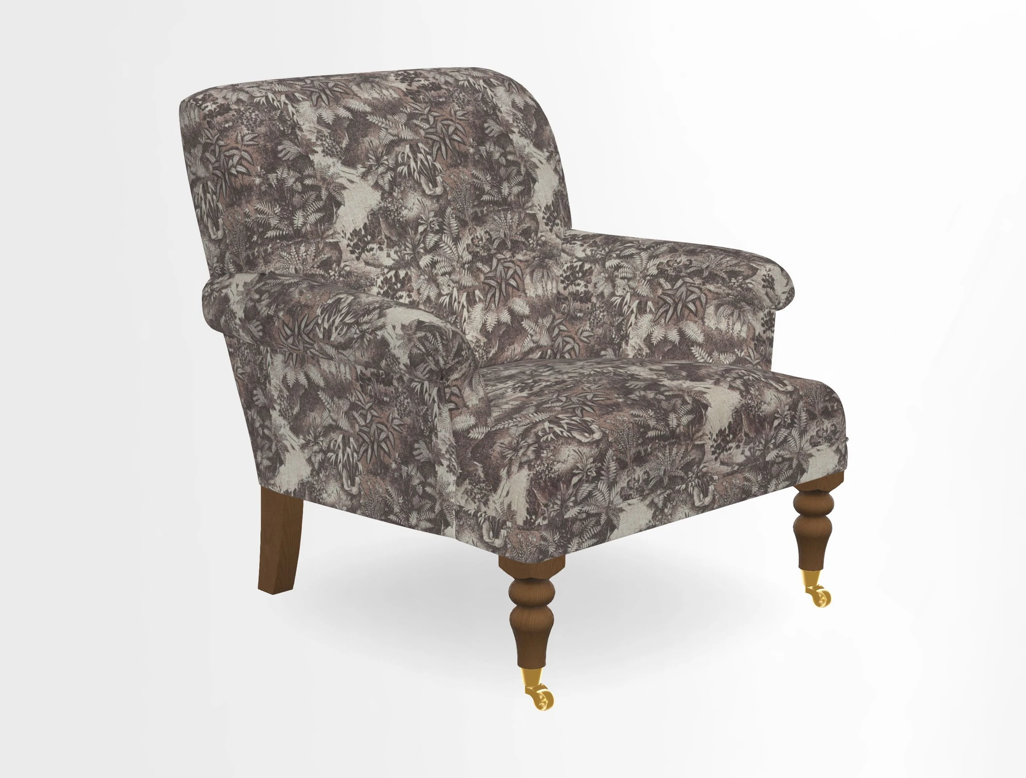 Midhurst Chair in Kirby Soho Burnt Orange & Mulberry Rustic Stripe Red Plum