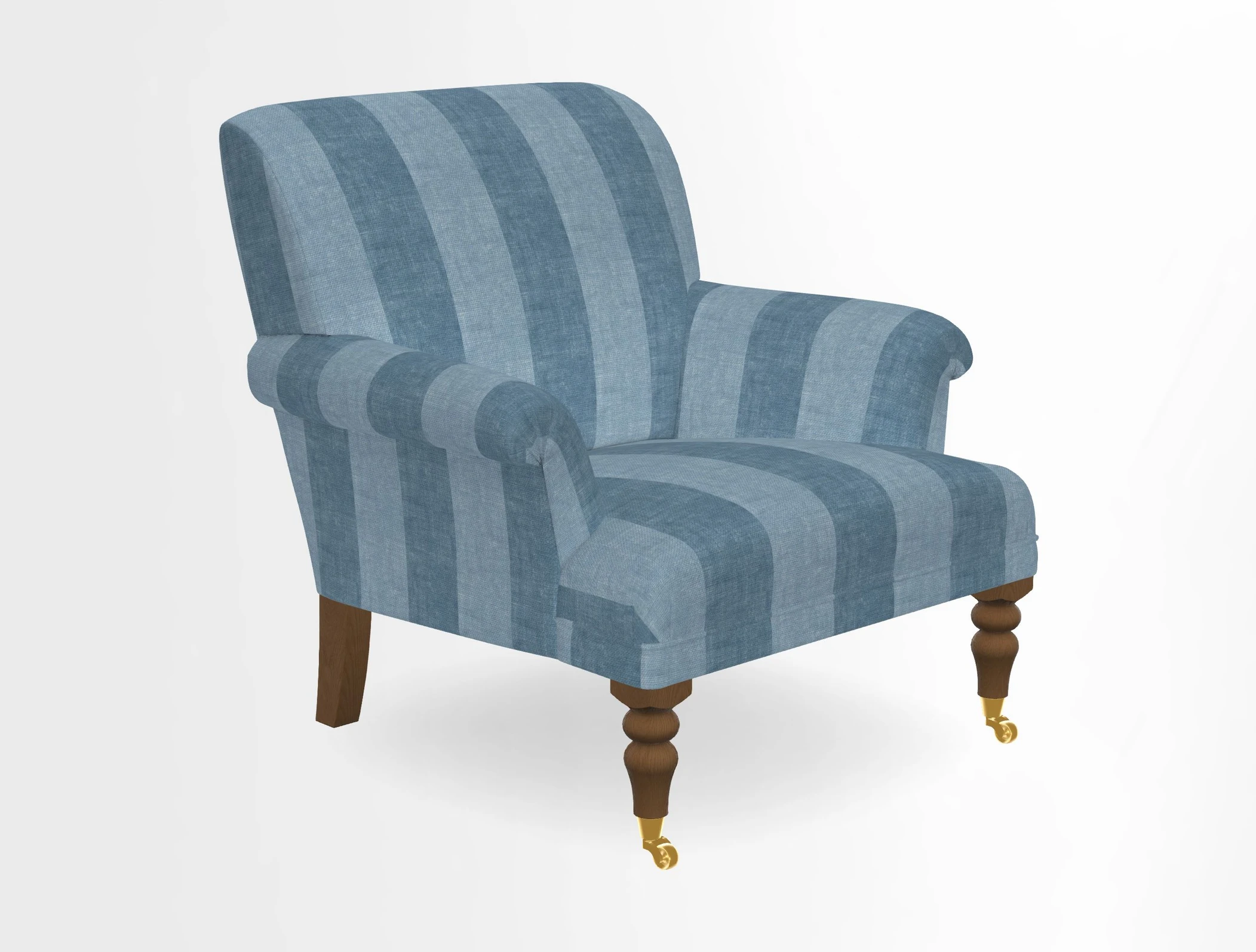 Midhurst Chair in Kirby Soho Burnt Orange & Mulberry Rustic Stripe Red Plum