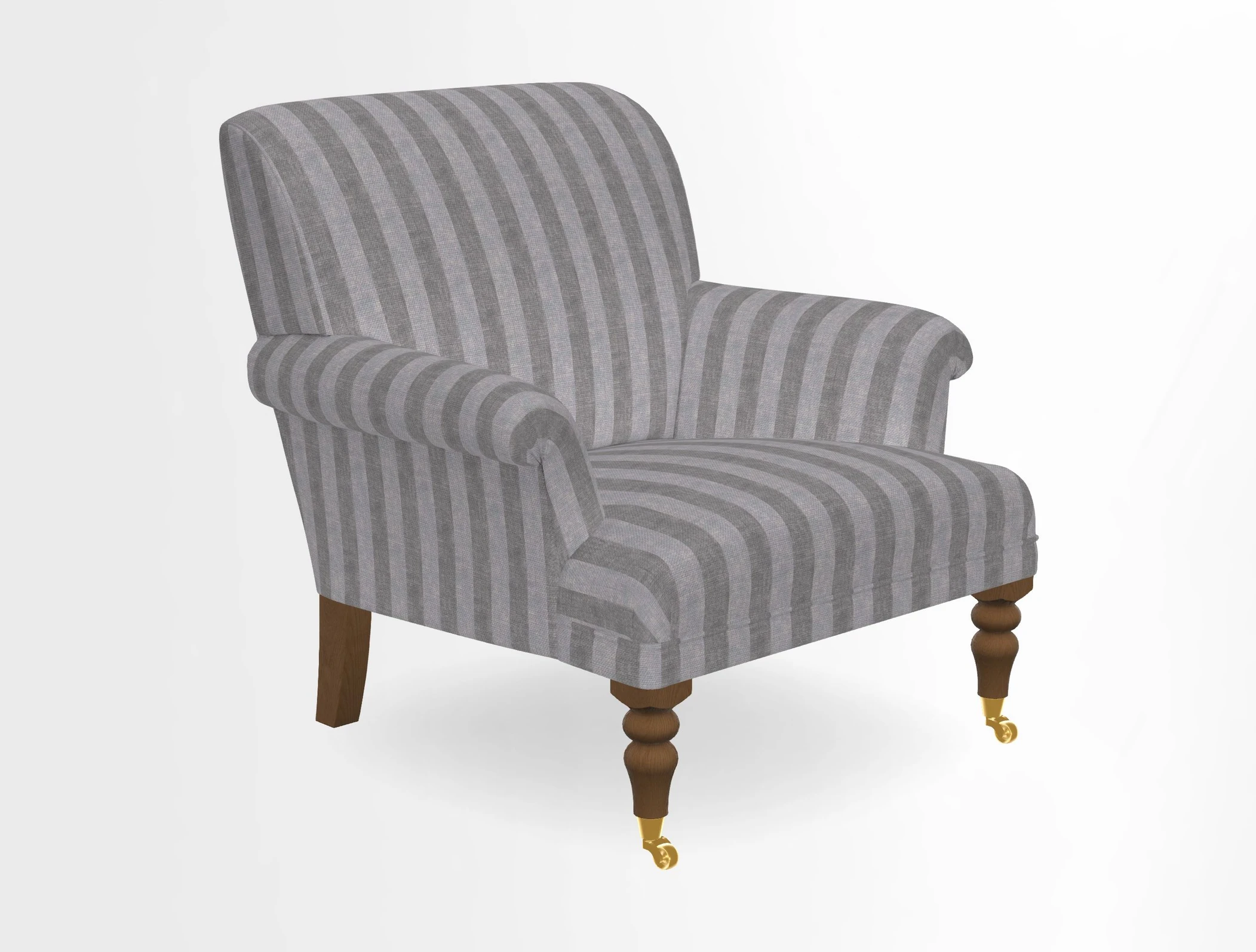 Midhurst Chair in Kirby Soho Burnt Orange & Mulberry Rustic Stripe Red Plum
