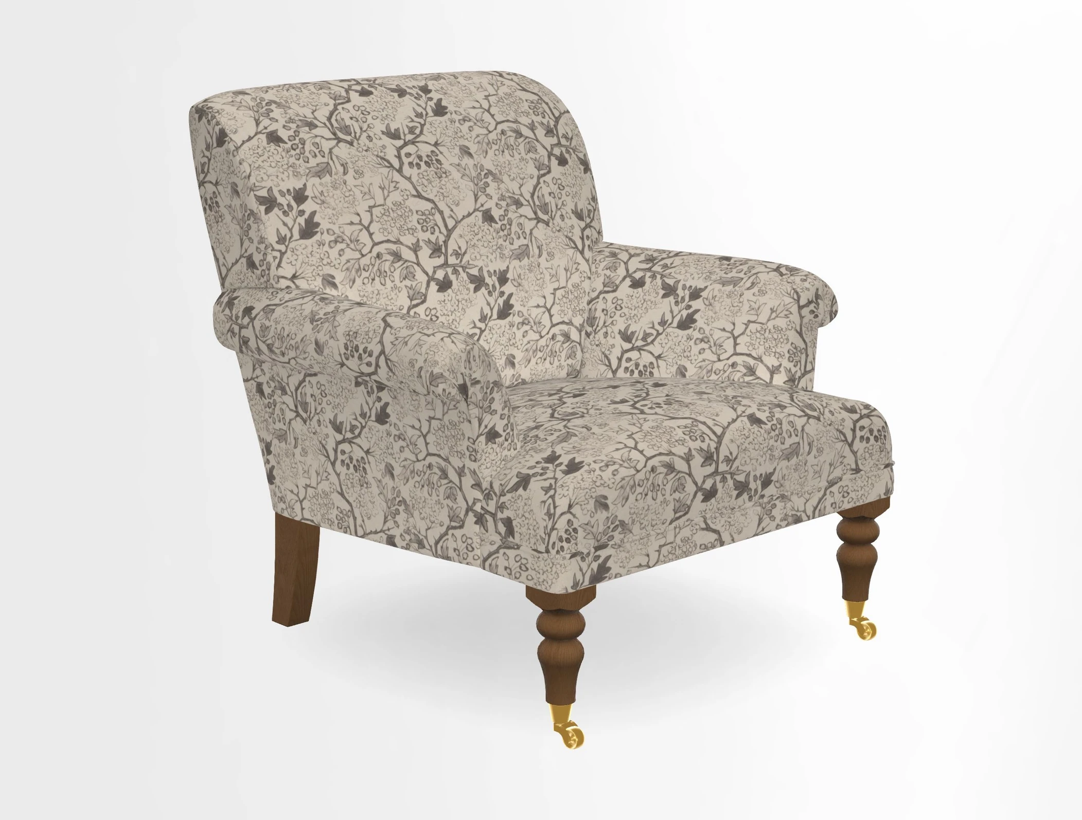 Midhurst Chair in Kirby Soho Burnt Orange & Mulberry Rustic Stripe Red Plum