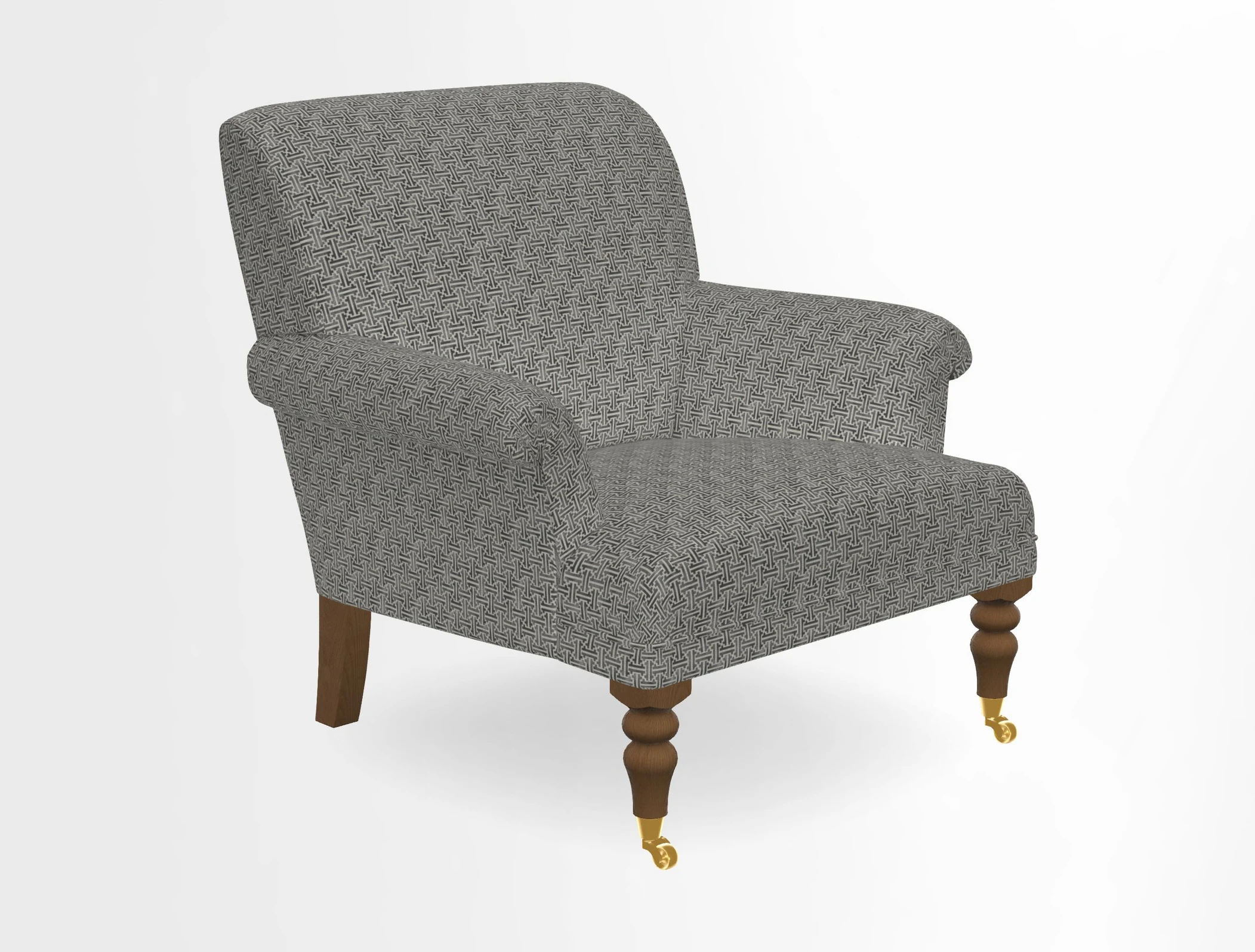 Midhurst Chair in Kirby Soho Burnt Orange & Mulberry Rustic Stripe Red Plum