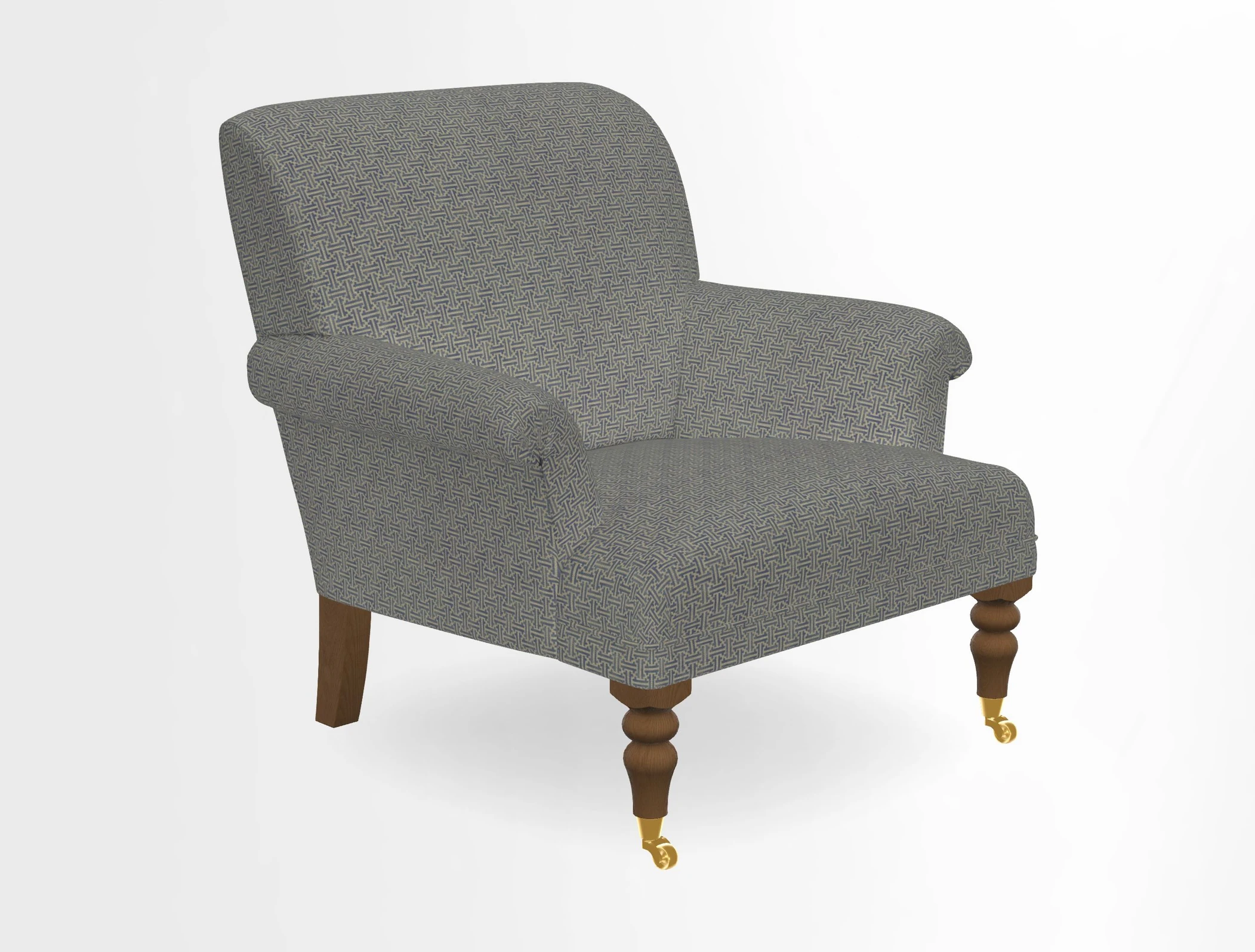 Midhurst Chair in Kirby Soho Burnt Orange & Mulberry Rustic Stripe Red Plum