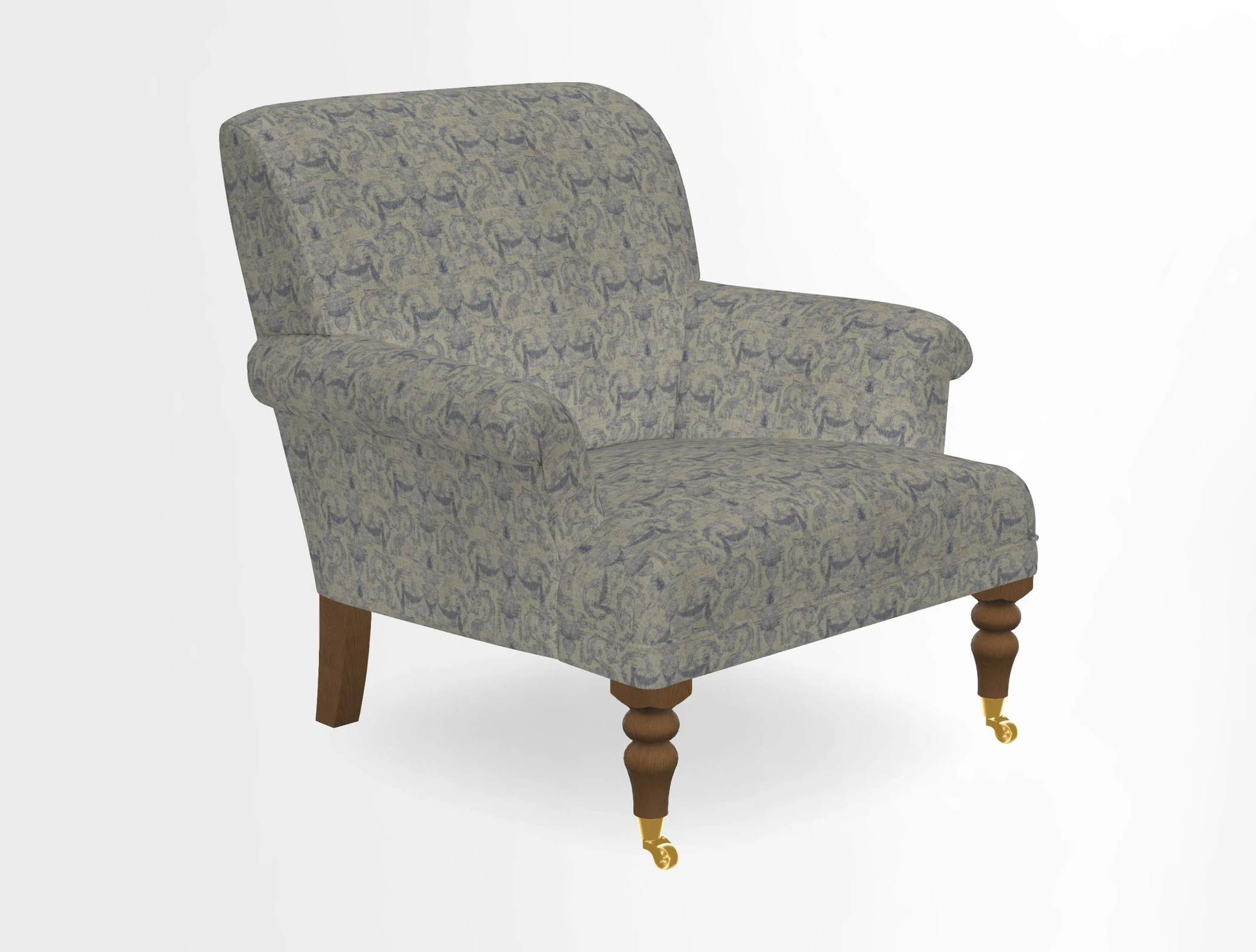 Midhurst Chair in Kirby Soho Burnt Orange & Mulberry Rustic Stripe Red Plum