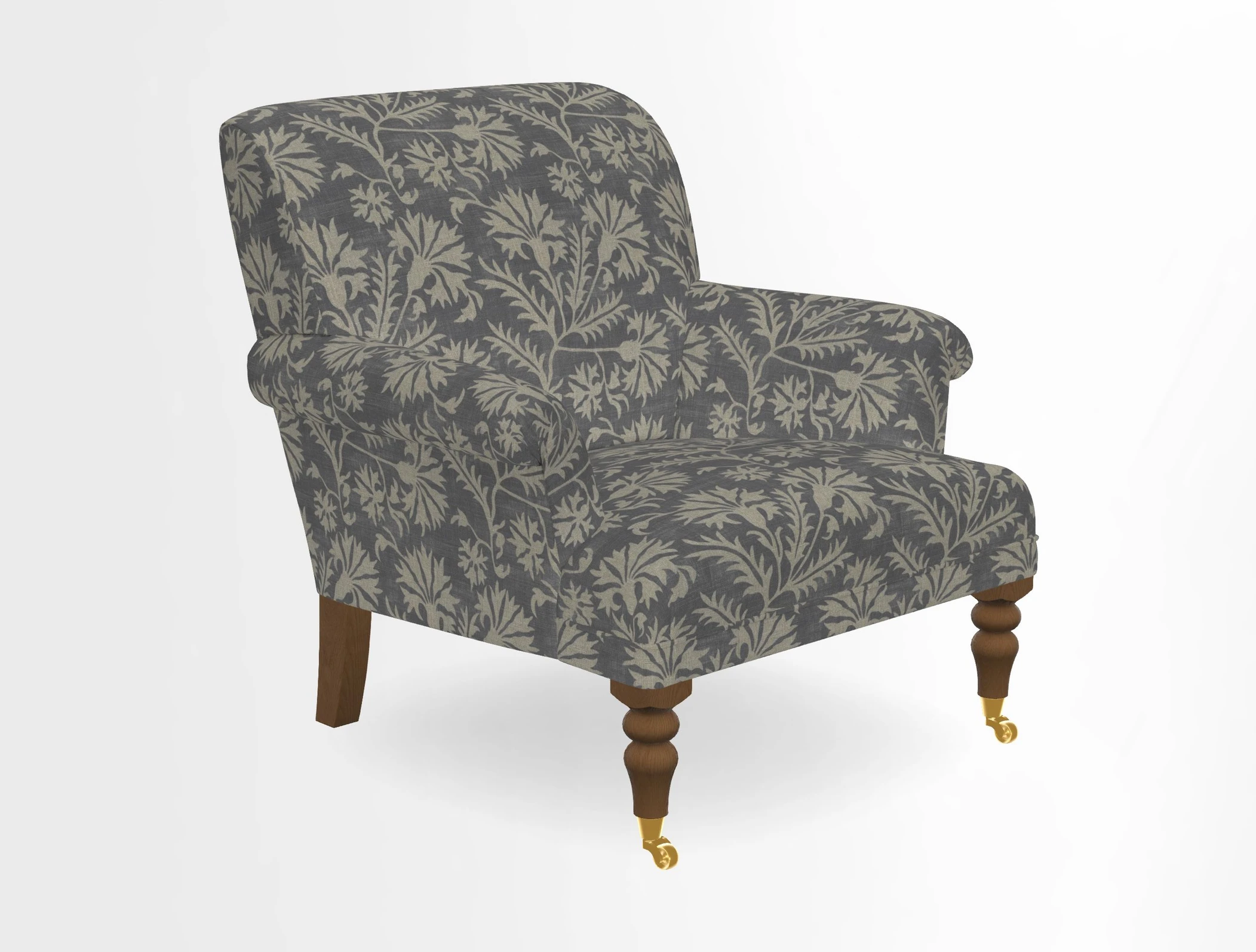 Midhurst Chair in Kirby Soho Burnt Orange & Mulberry Rustic Stripe Red Plum