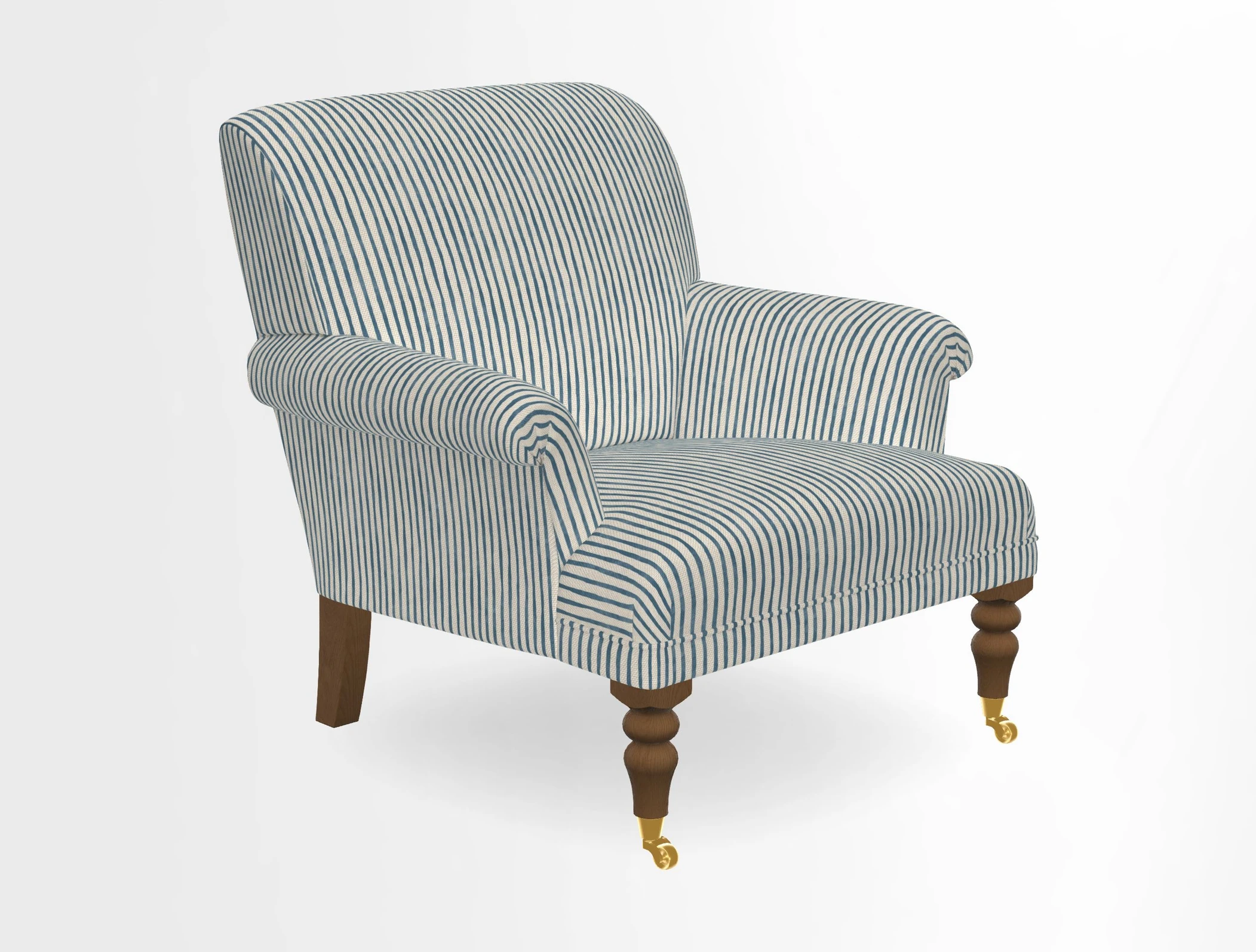 Midhurst Chair in Kirby Soho Burnt Orange & Mulberry Rustic Stripe Red Plum