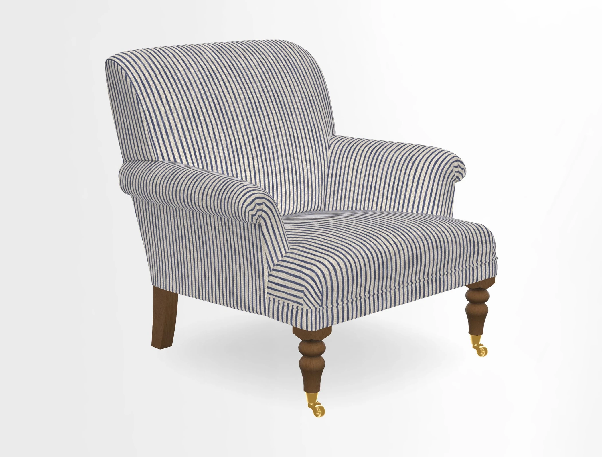 Midhurst Chair in Kirby Soho Burnt Orange & Mulberry Rustic Stripe Red Plum