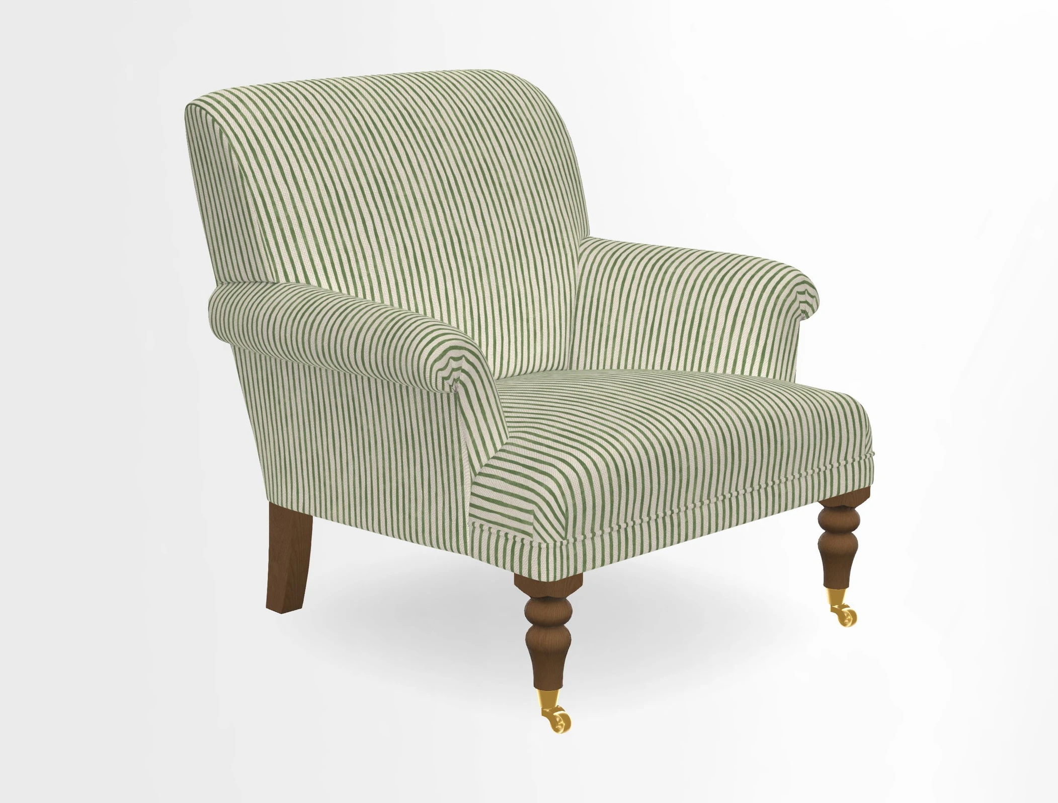 Midhurst Chair in Kirby Soho Burnt Orange & Mulberry Rustic Stripe Red Plum