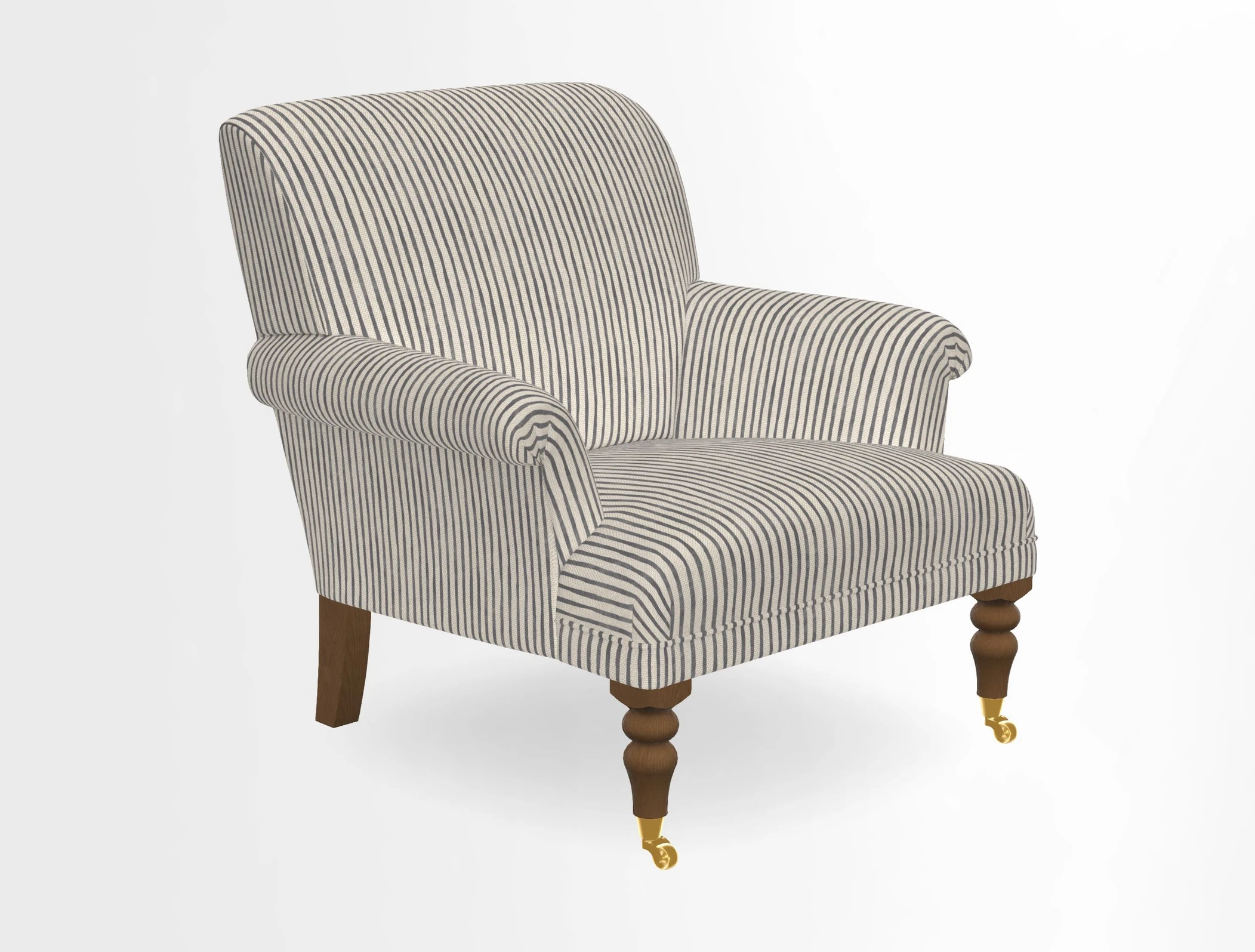 Midhurst Chair in Kirby Soho Burnt Orange & Mulberry Rustic Stripe Red Plum