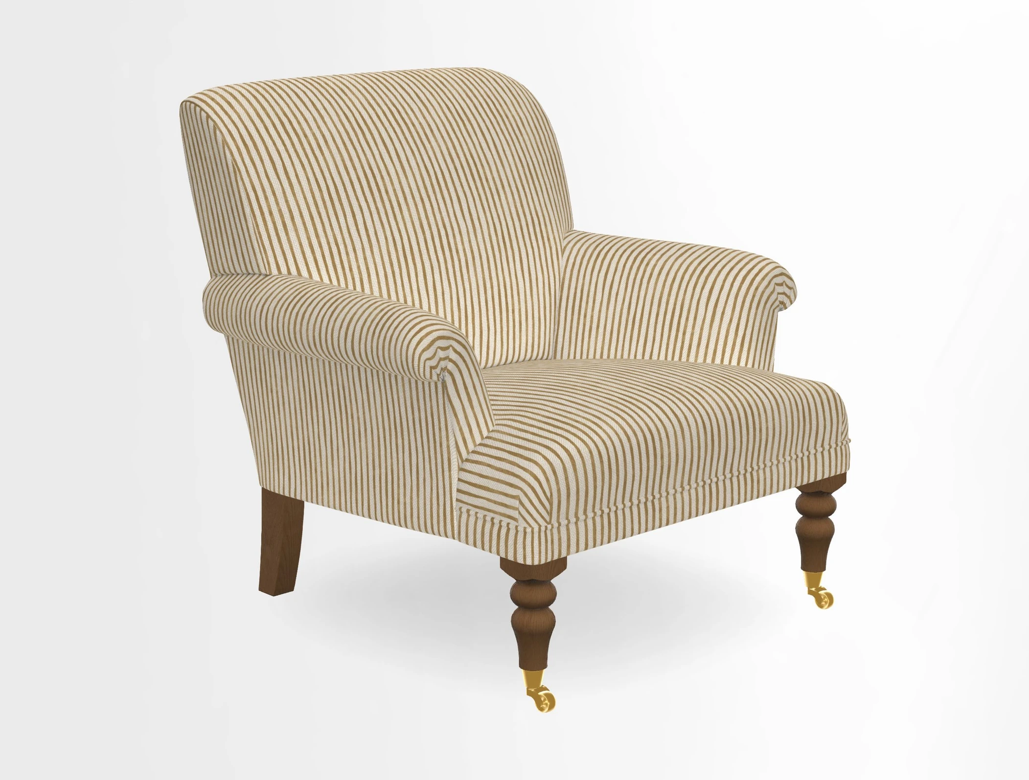 Midhurst Chair in Kirby Soho Burnt Orange & Mulberry Rustic Stripe Red Plum