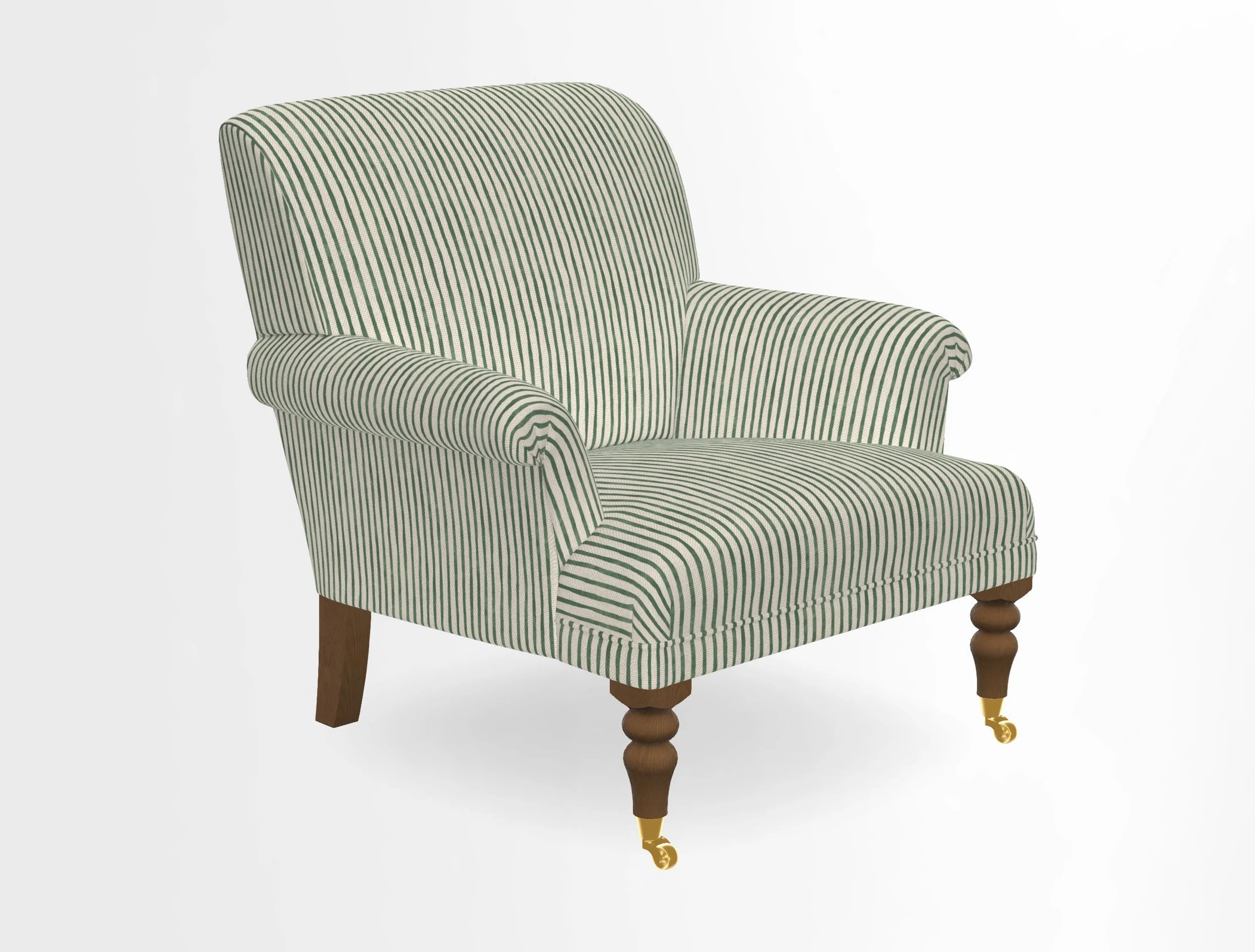 Midhurst Chair in Kirby Soho Burnt Orange & Mulberry Rustic Stripe Red Plum