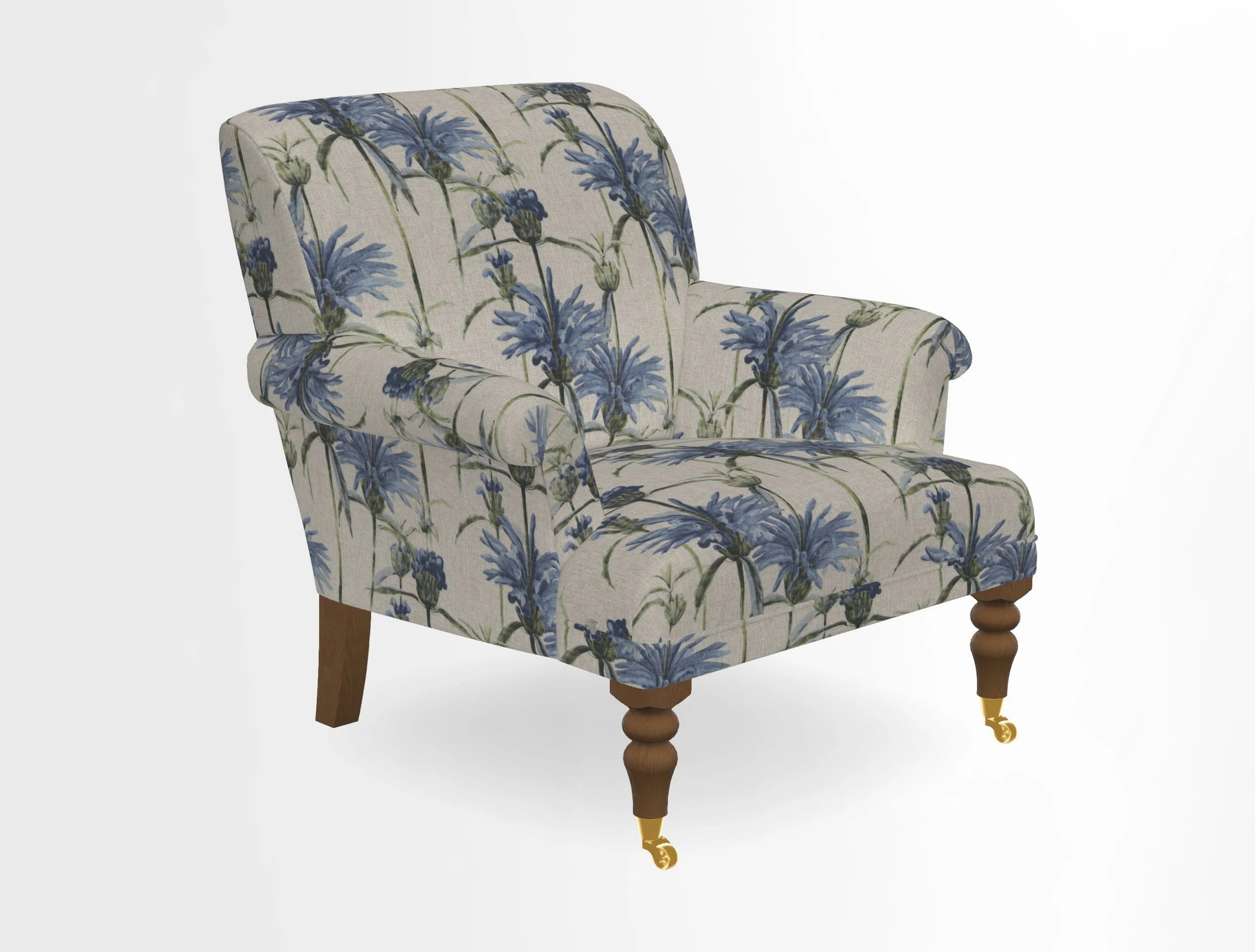 Midhurst Chair in Kirby Soho Burnt Orange & Mulberry Rustic Stripe Red Plum