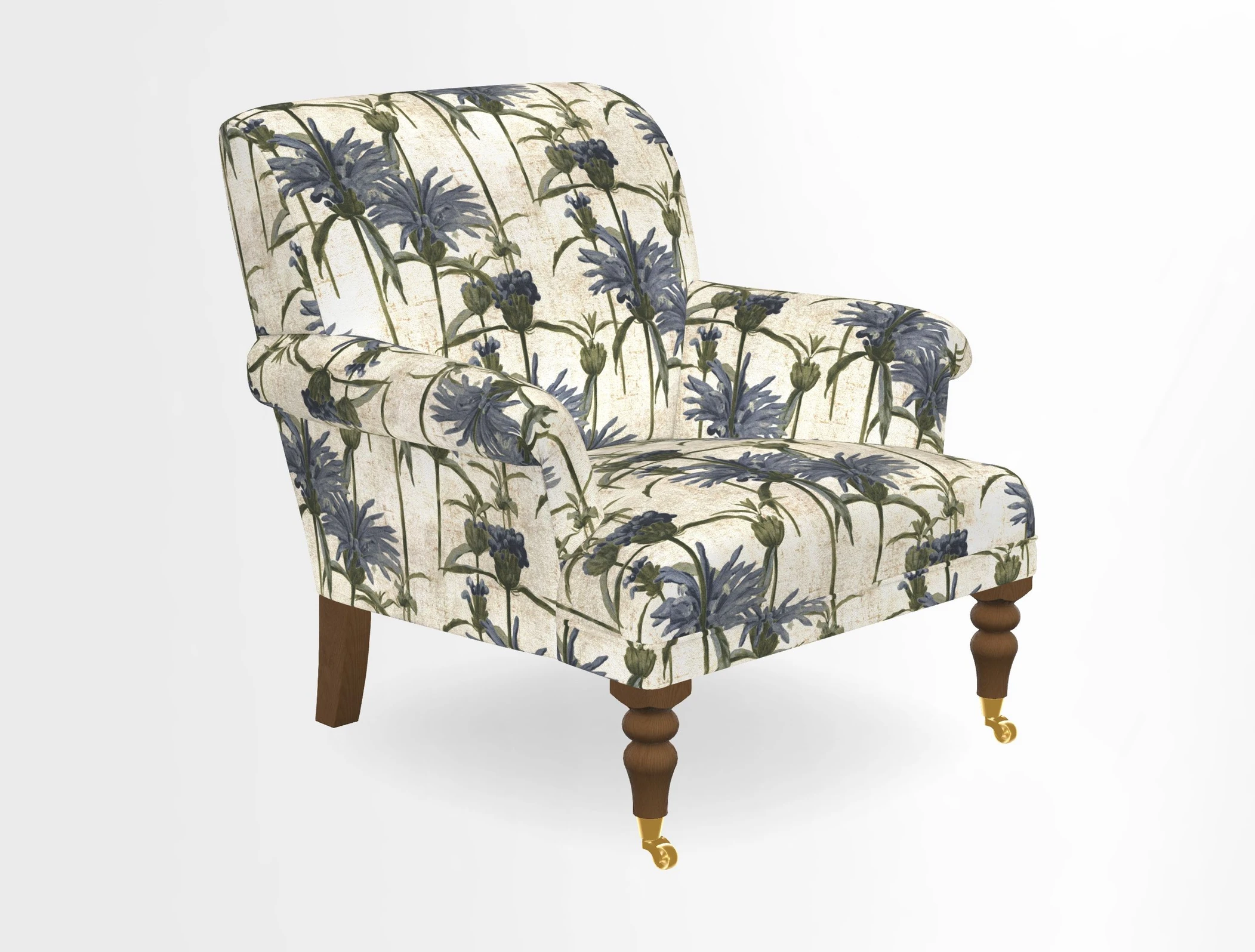 Midhurst Chair in Kirby Soho Burnt Orange & Mulberry Rustic Stripe Red Plum