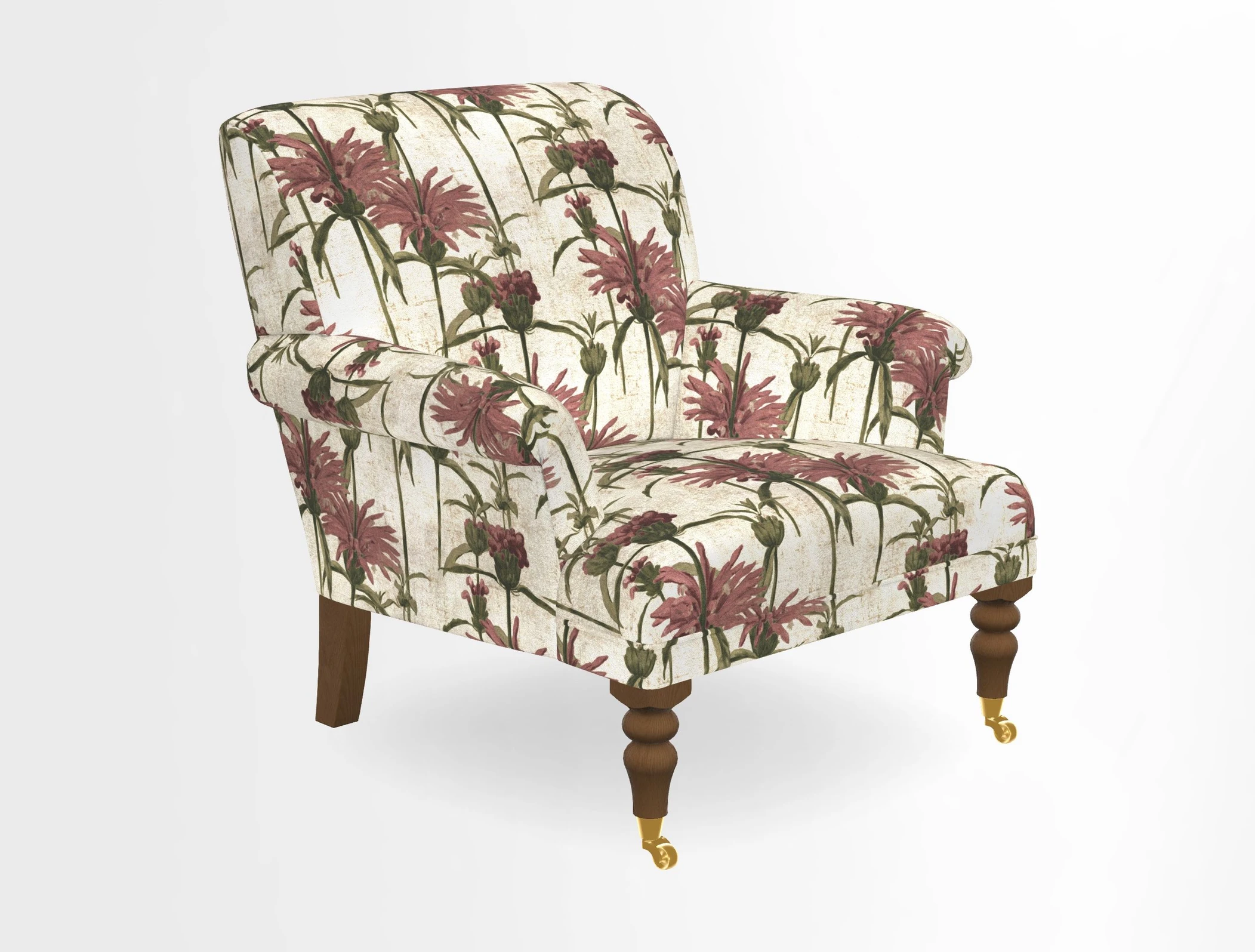 Midhurst Chair in Kirby Soho Burnt Orange & Mulberry Rustic Stripe Red Plum
