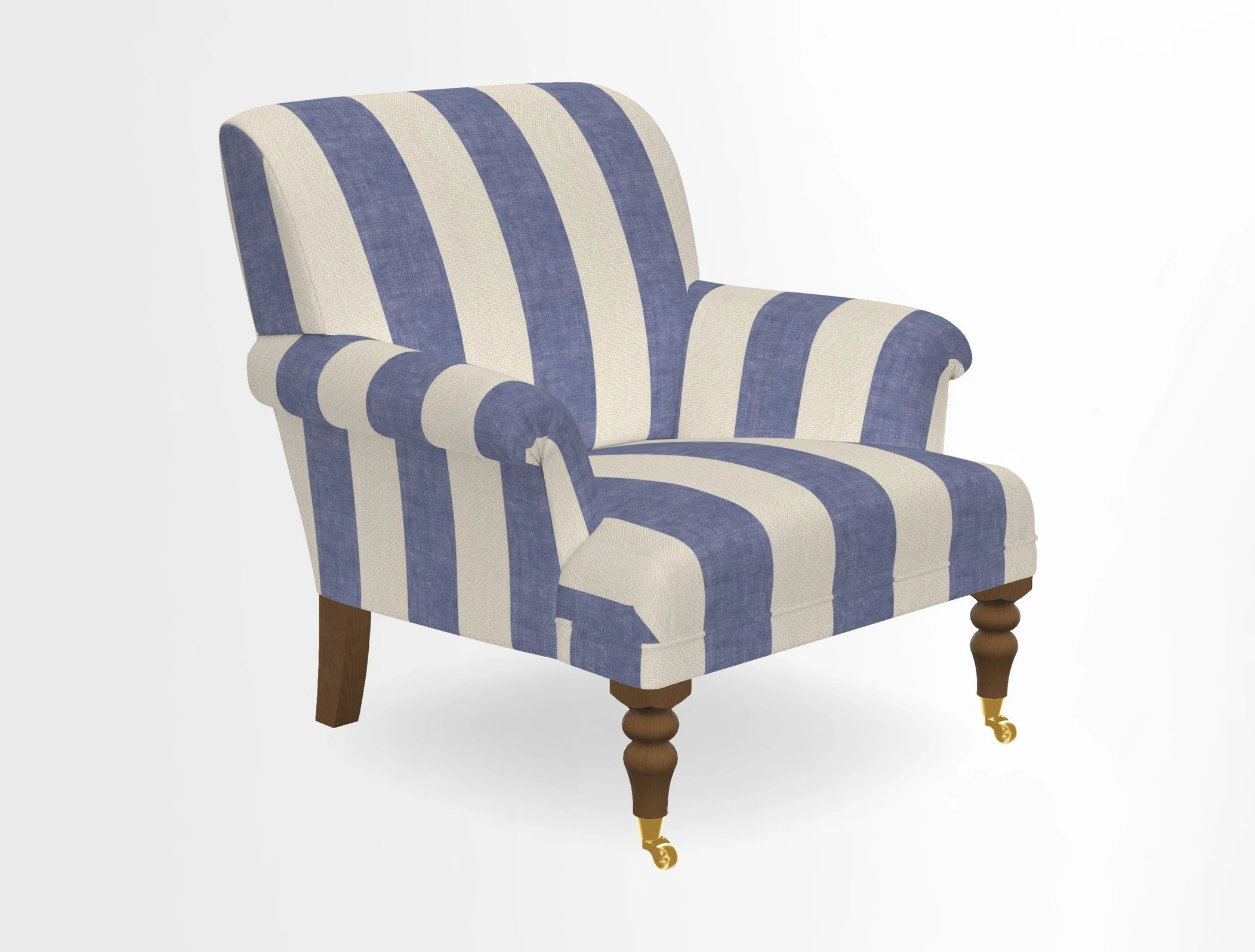 Midhurst Chair in Kirby Soho Burnt Orange & Mulberry Rustic Stripe Red Plum