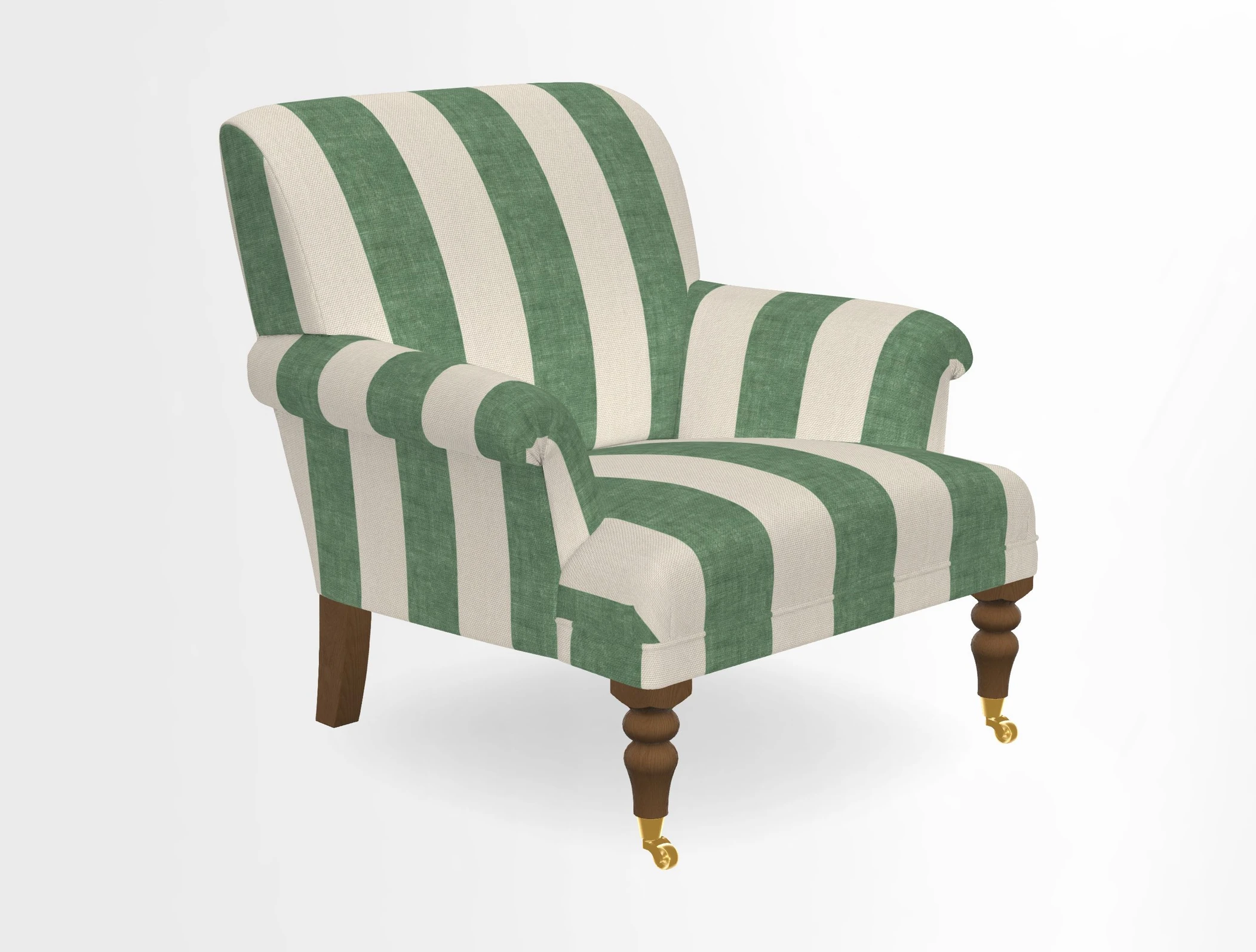 Midhurst Chair in Kirby Soho Burnt Orange & Mulberry Rustic Stripe Red Plum