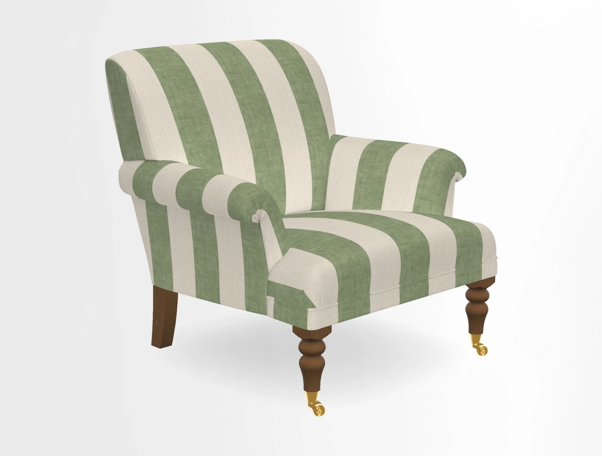 Midhurst Chair in Kirby Soho Burnt Orange & Mulberry Rustic Stripe Red Plum
