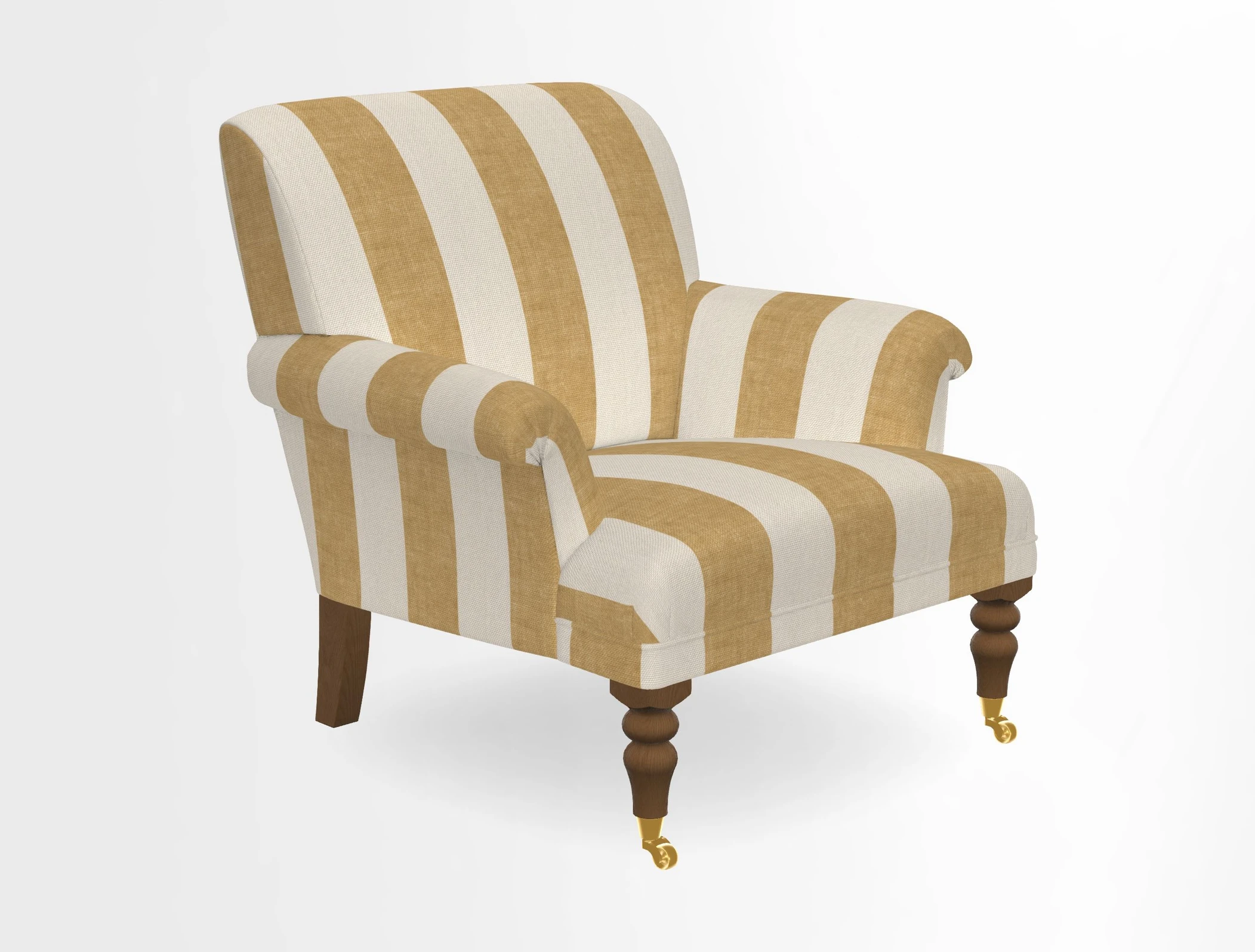 Midhurst Chair in Kirby Soho Burnt Orange & Mulberry Rustic Stripe Red Plum