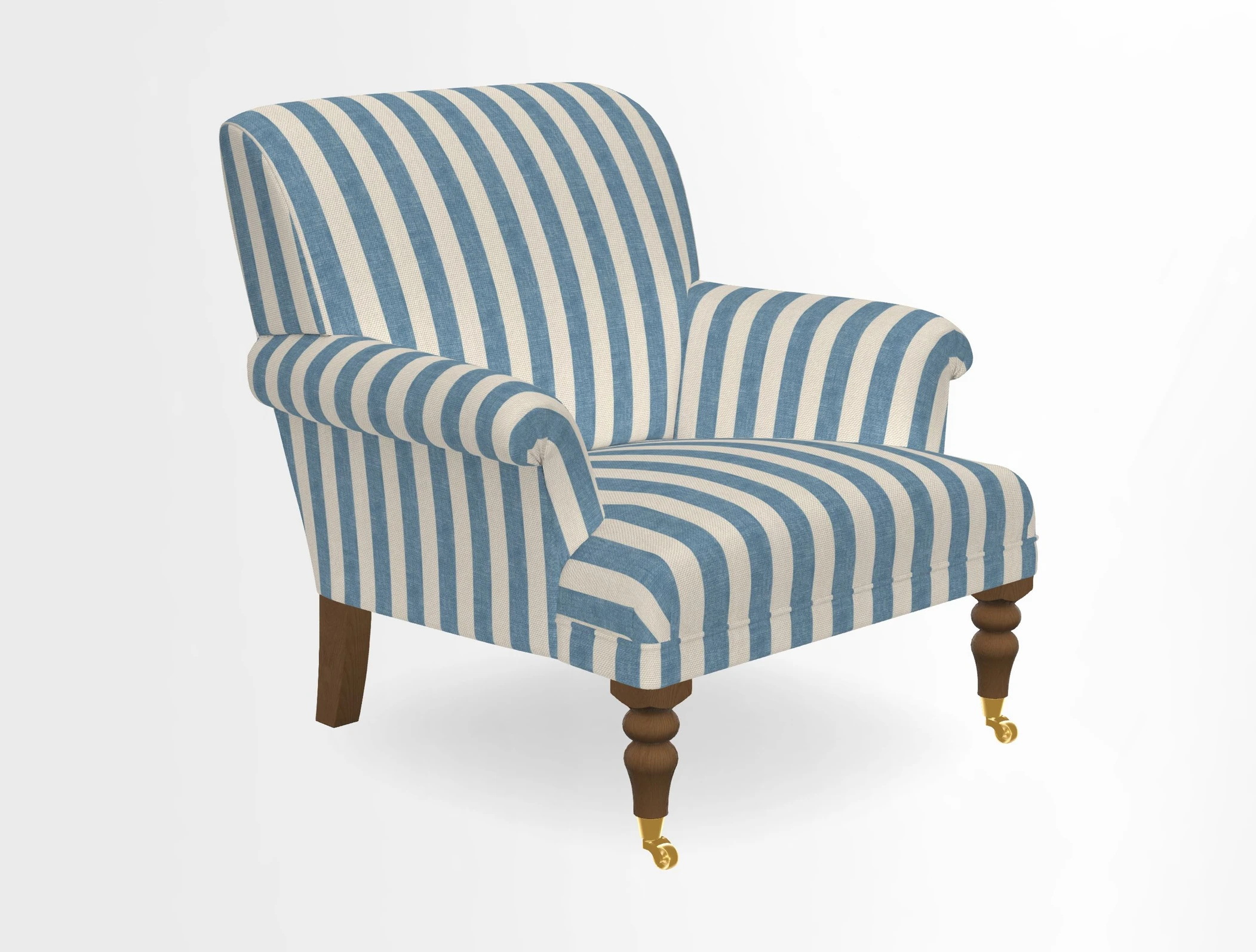 Midhurst Chair in Kirby Soho Burnt Orange & Mulberry Rustic Stripe Red Plum