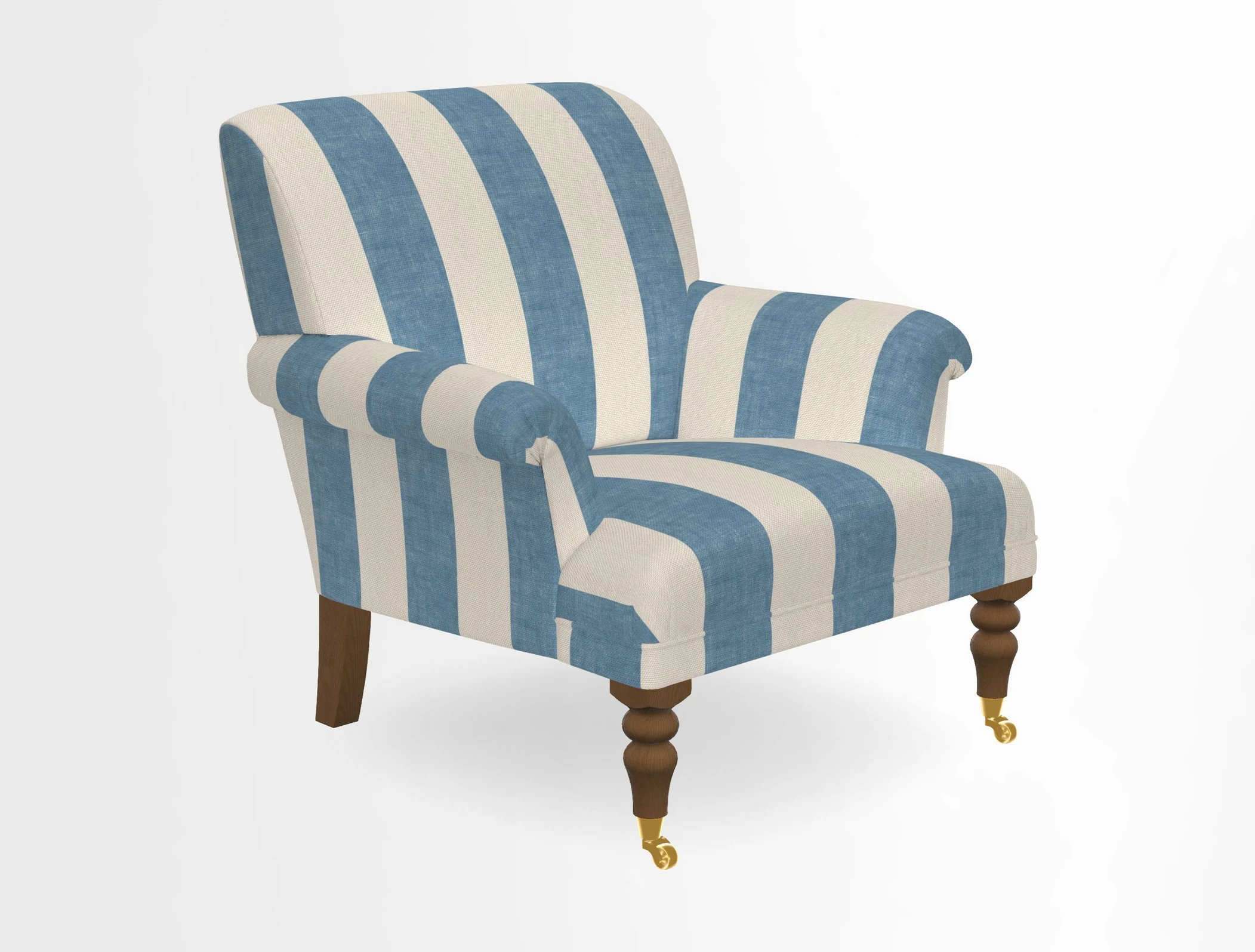 Midhurst Chair in Kirby Soho Burnt Orange & Mulberry Rustic Stripe Red Plum