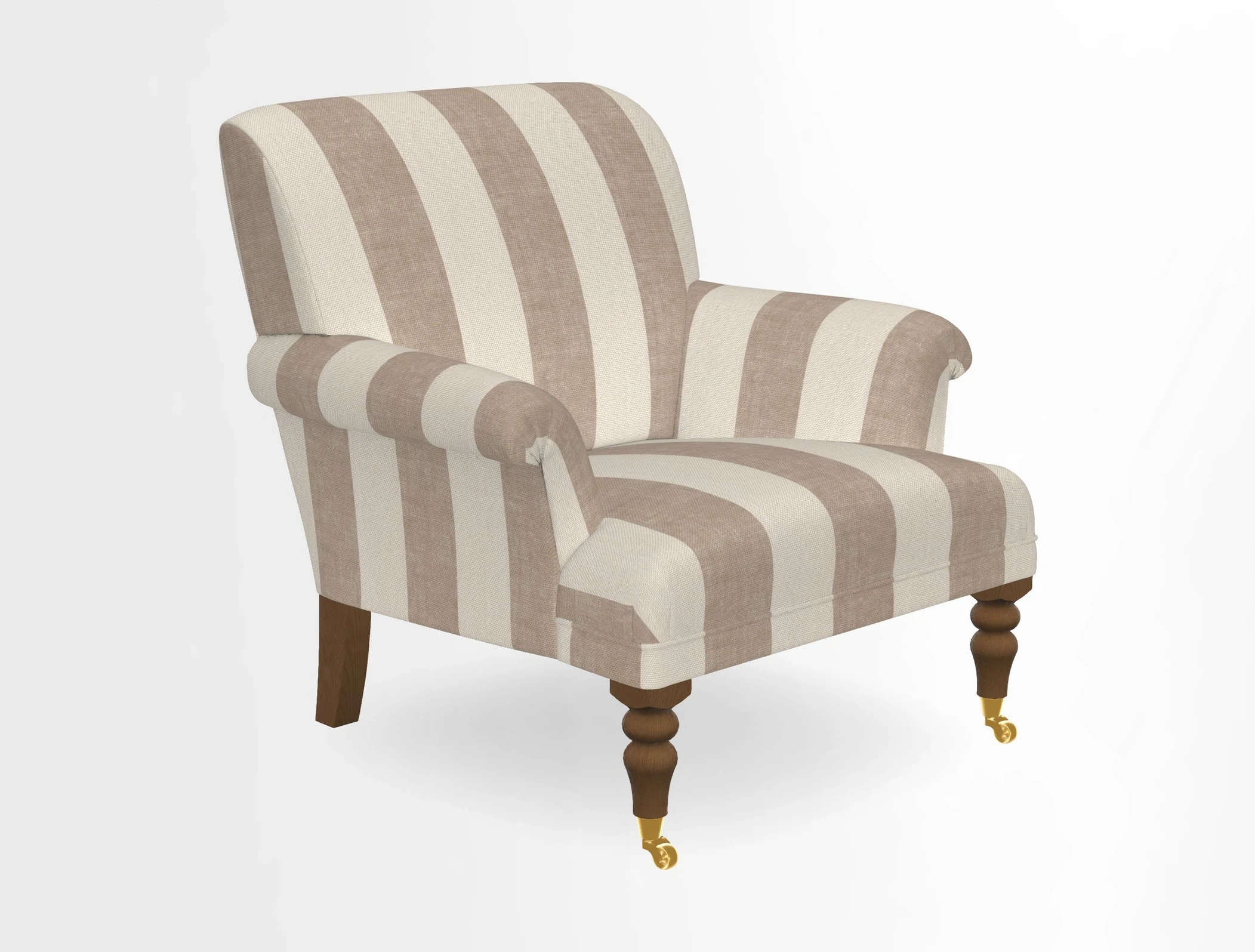 Midhurst Chair in Kirby Soho Burnt Orange & Mulberry Rustic Stripe Red Plum
