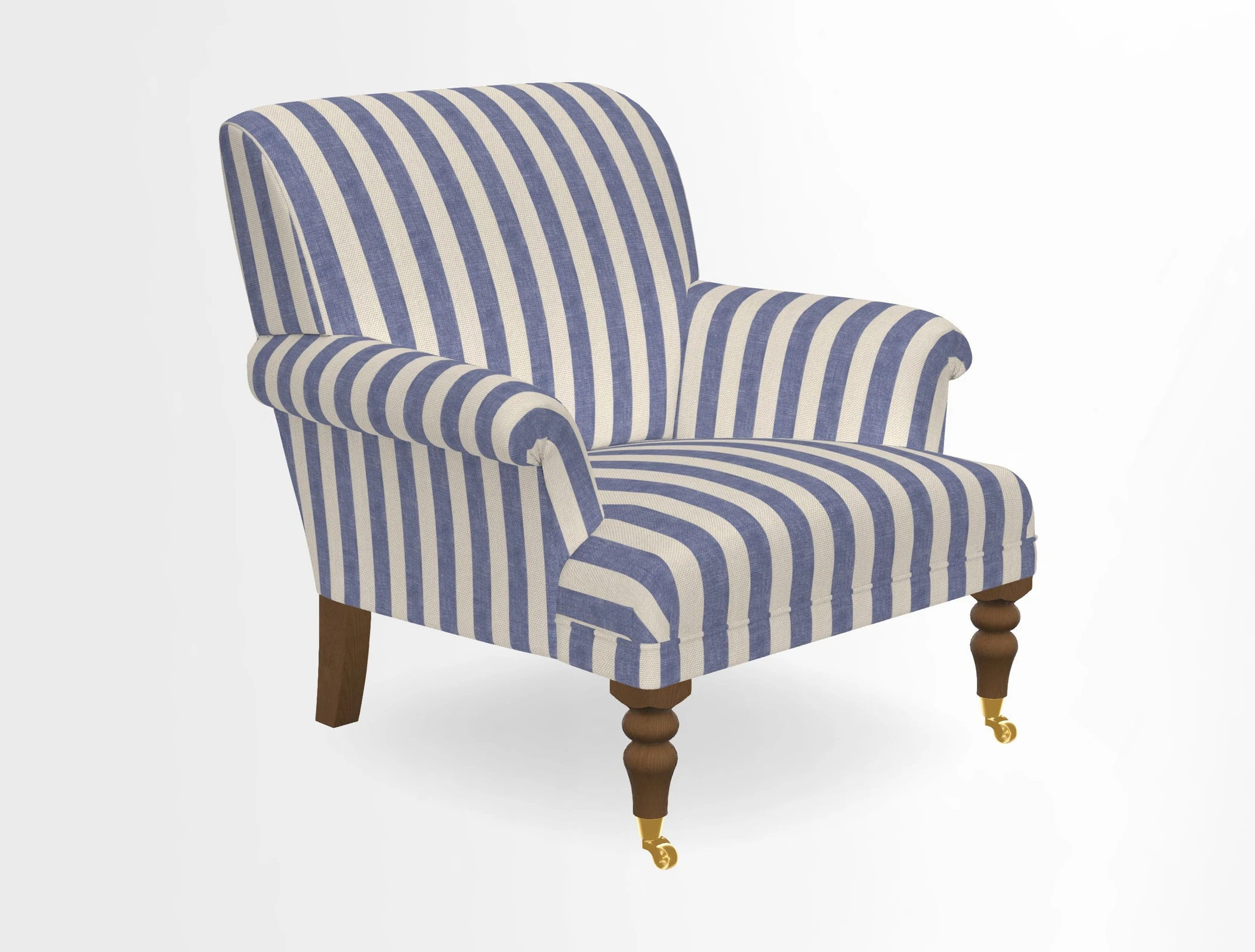 Midhurst Chair in Kirby Soho Burnt Orange & Mulberry Rustic Stripe Red Plum