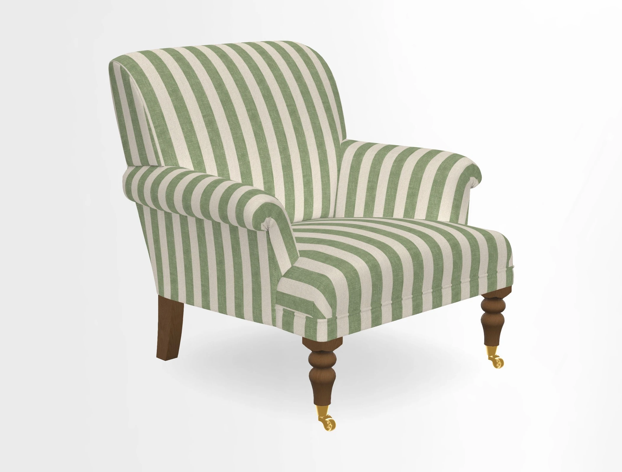 Midhurst Chair in Kirby Soho Burnt Orange & Mulberry Rustic Stripe Red Plum