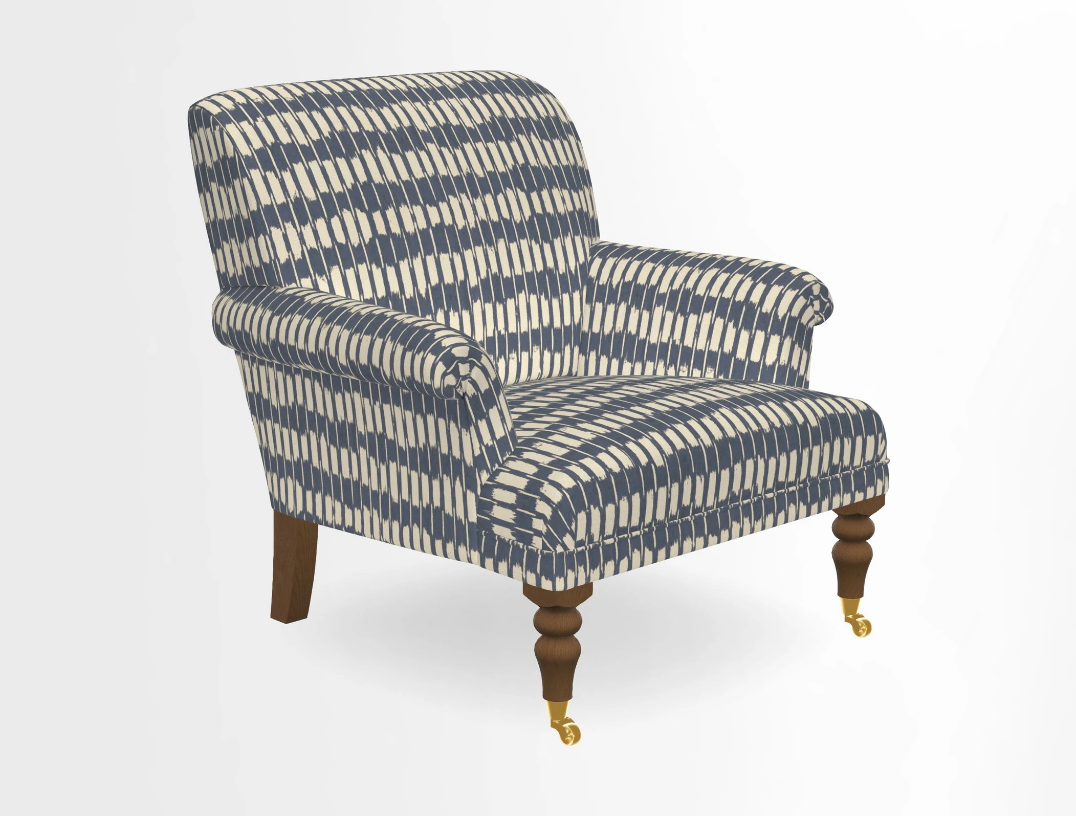 Midhurst Chair in Kirby Soho Burnt Orange & Mulberry Rustic Stripe Red Plum