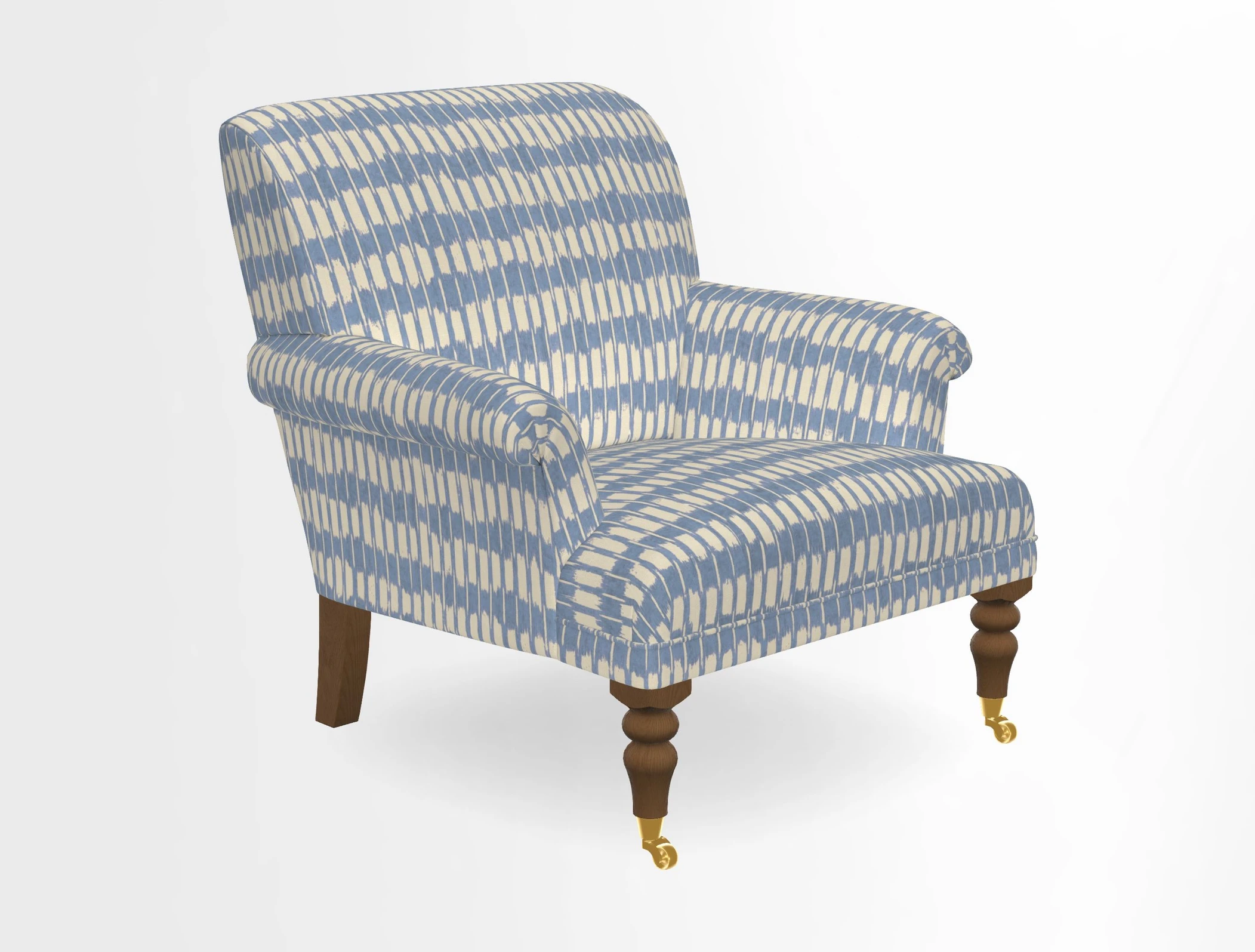 Midhurst Chair in Kirby Soho Burnt Orange & Mulberry Rustic Stripe Red Plum